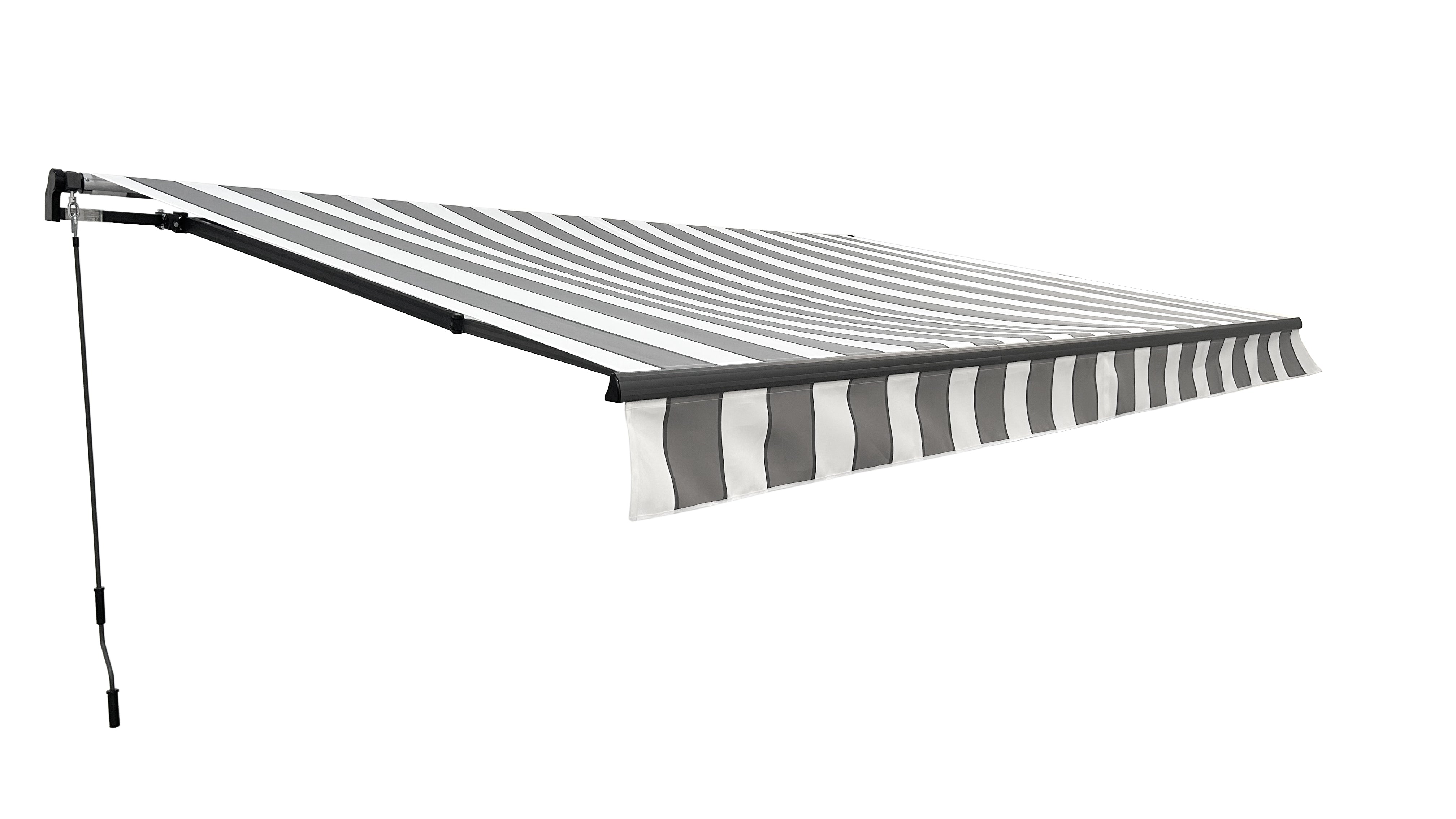 Gelenkarmmarkise Markise Sonnenschutz Balkonmarkise Garden Pleasure grau-weiß groß