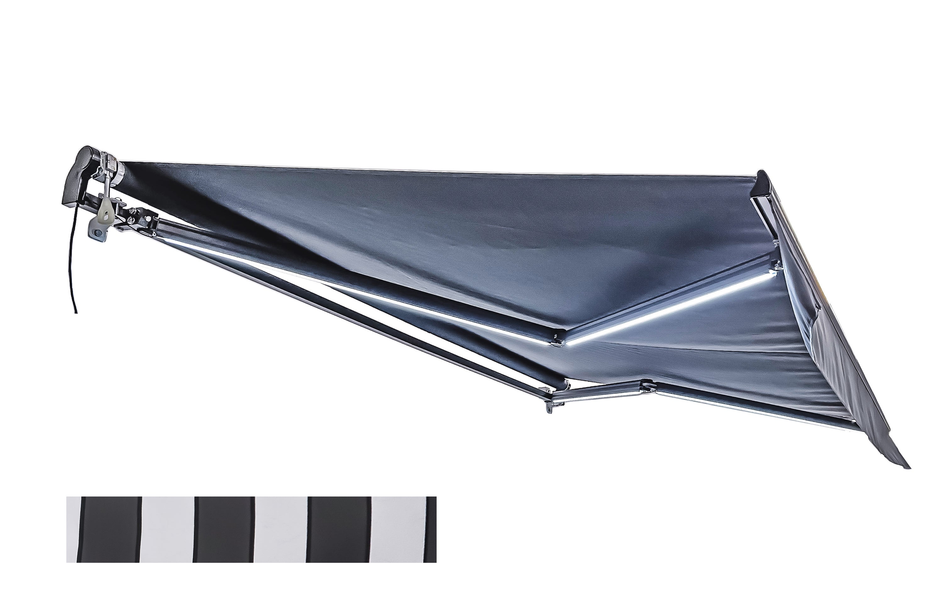 Elektrische Gelenkarmmarkise LED Markise Motorisiert Sonnenschutz Garden Pleasure gestreift