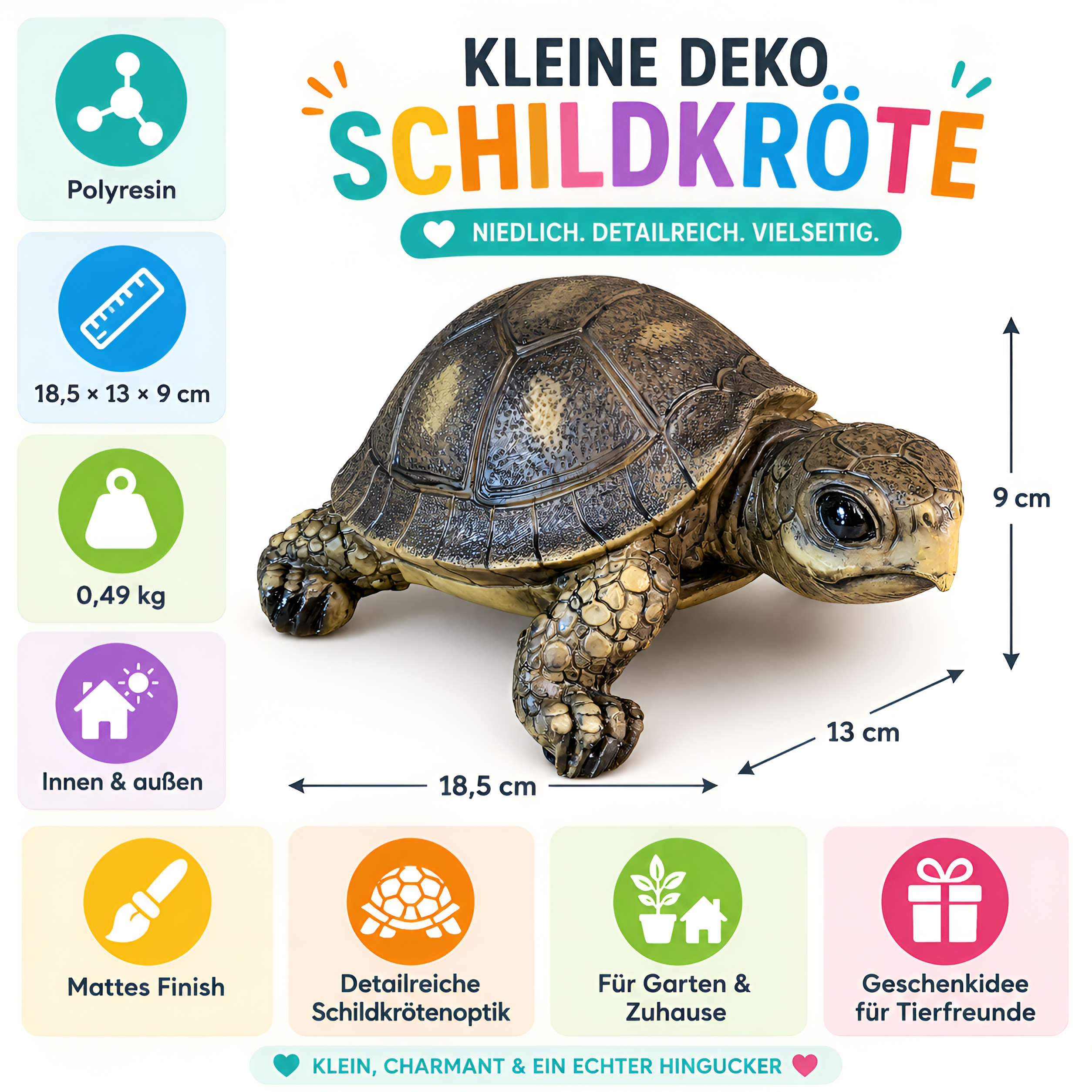 Schildkröte Figur realistisch Deko Schildkröte Garten Schildkröte Deko für Haus und Garten