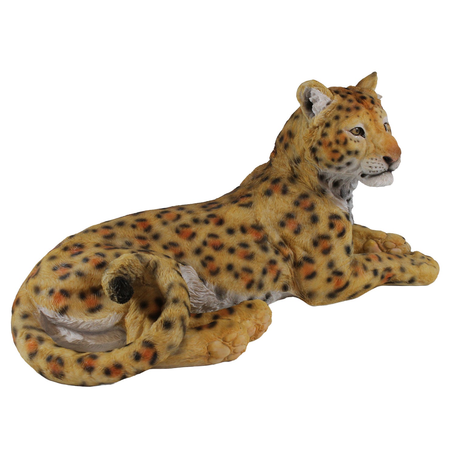 Lebensechte Panther Figur liegend – Handbemalte Deko für Haus & Garten | 53 cm | Deko Panther