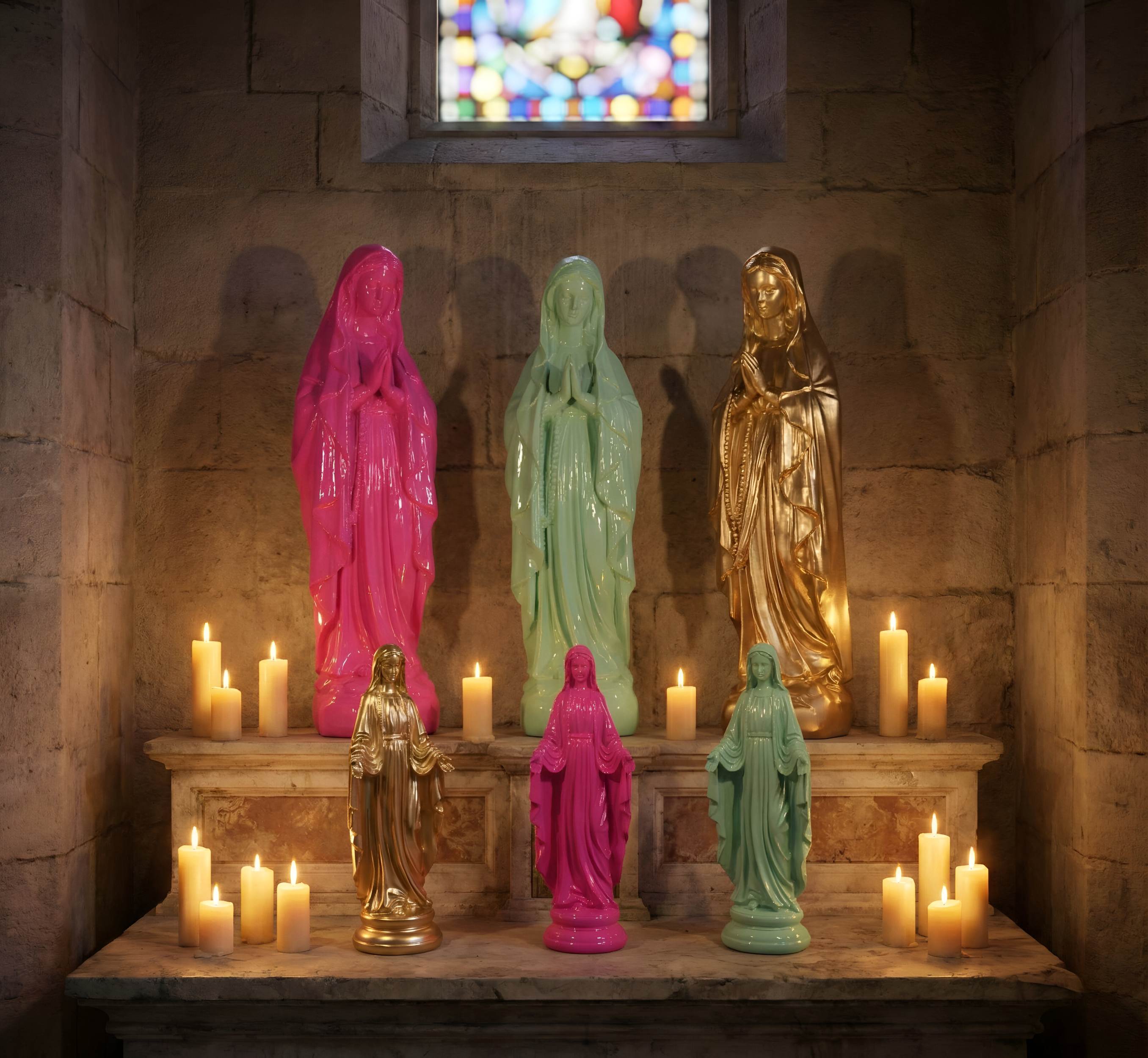 Madonna Figur & Marienfigur modern - Mutter Gottes Deko in Gold, Magenta oder Jade, groß oder klein