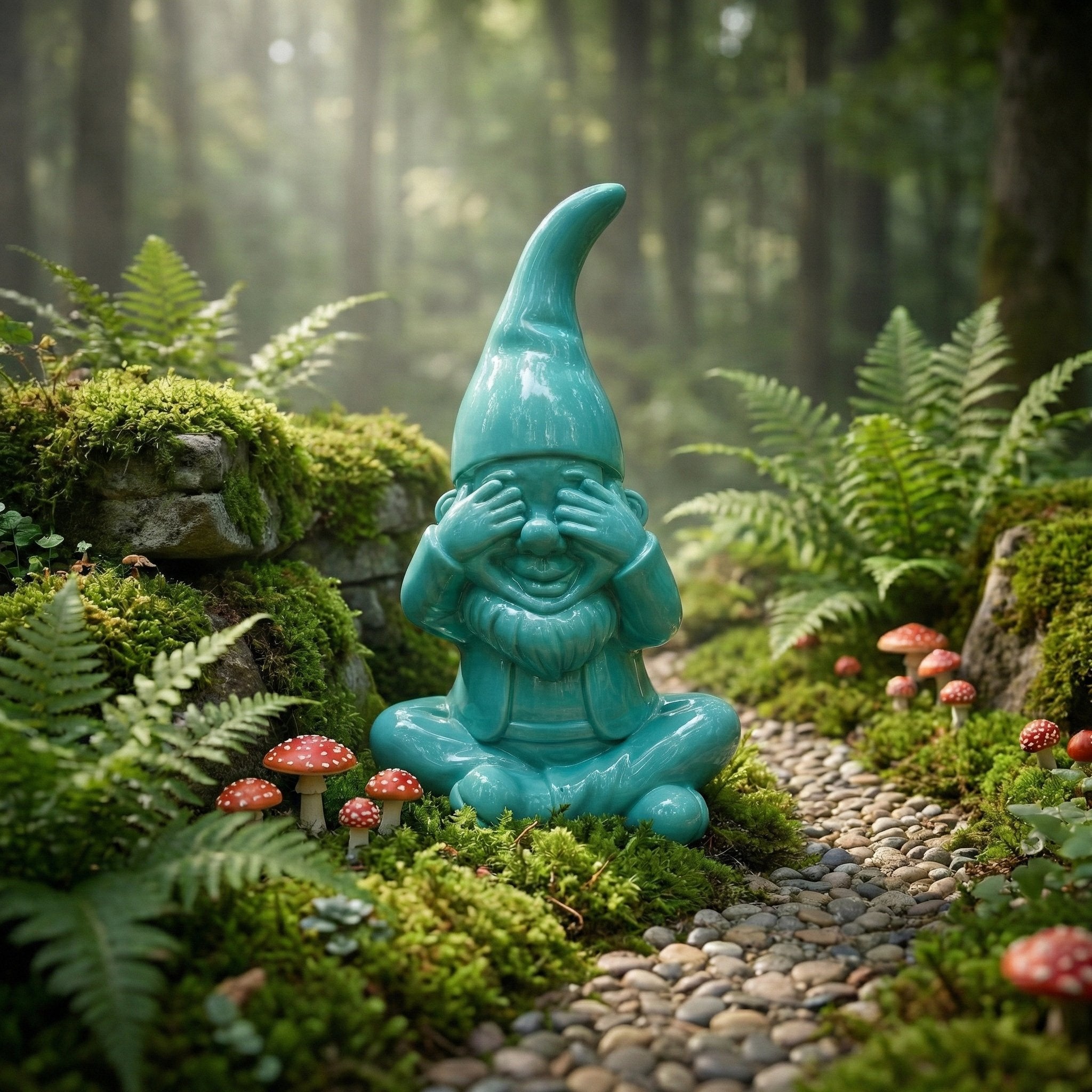 Gartenzwerg nichts sehen -GartenPoser- Zwerg Deko in Pastell Hochglanz 2 Größen 6 Farben (BlindPoser)