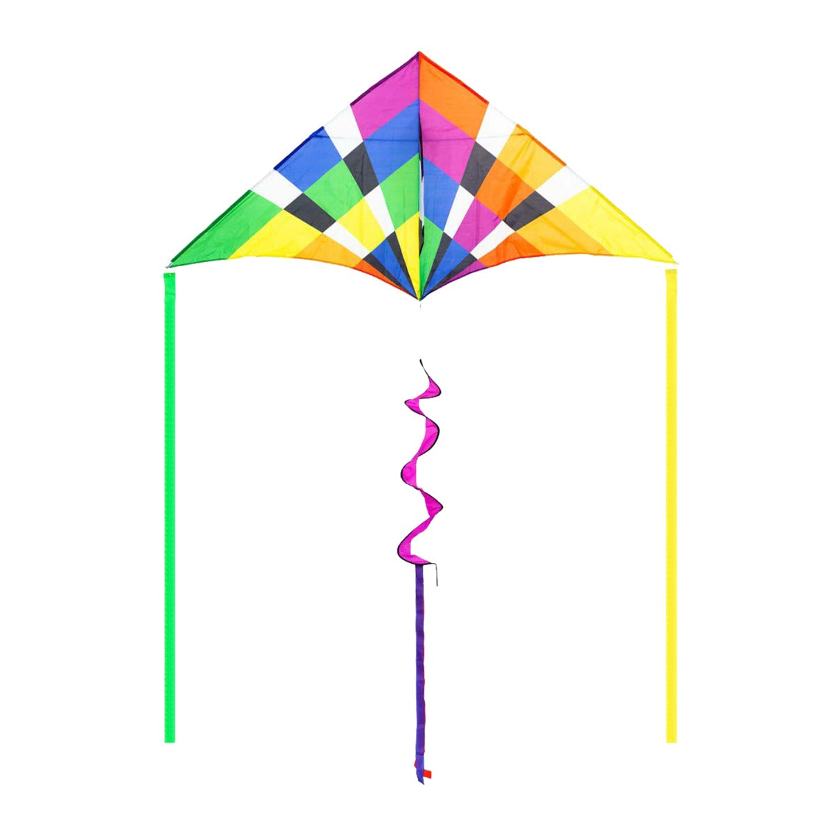 Kinderdrachen Einleiner Drachen HQ Delta Rainbow Checker 210 cm Flugdrache