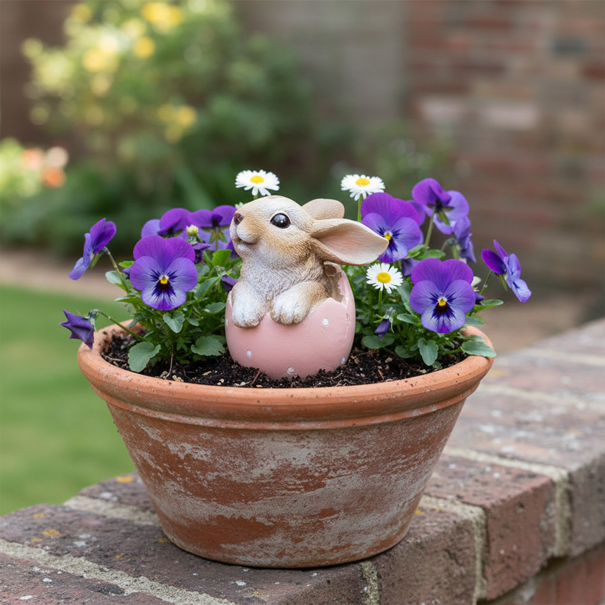 Hasenfigur im Ei als Deko Hase - Osterhase Figur für Osterdeko, Frühlingsdeko & Ostern zu Hause