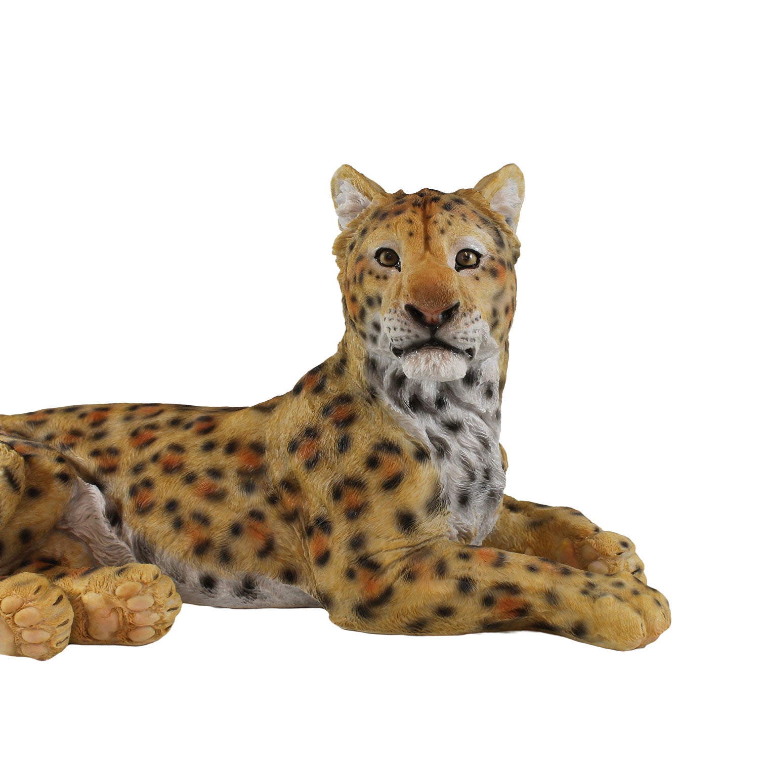 Lebensechte Panther Figur liegend – Handbemalte Deko für Haus & Garten | 53 cm | Deko Panther