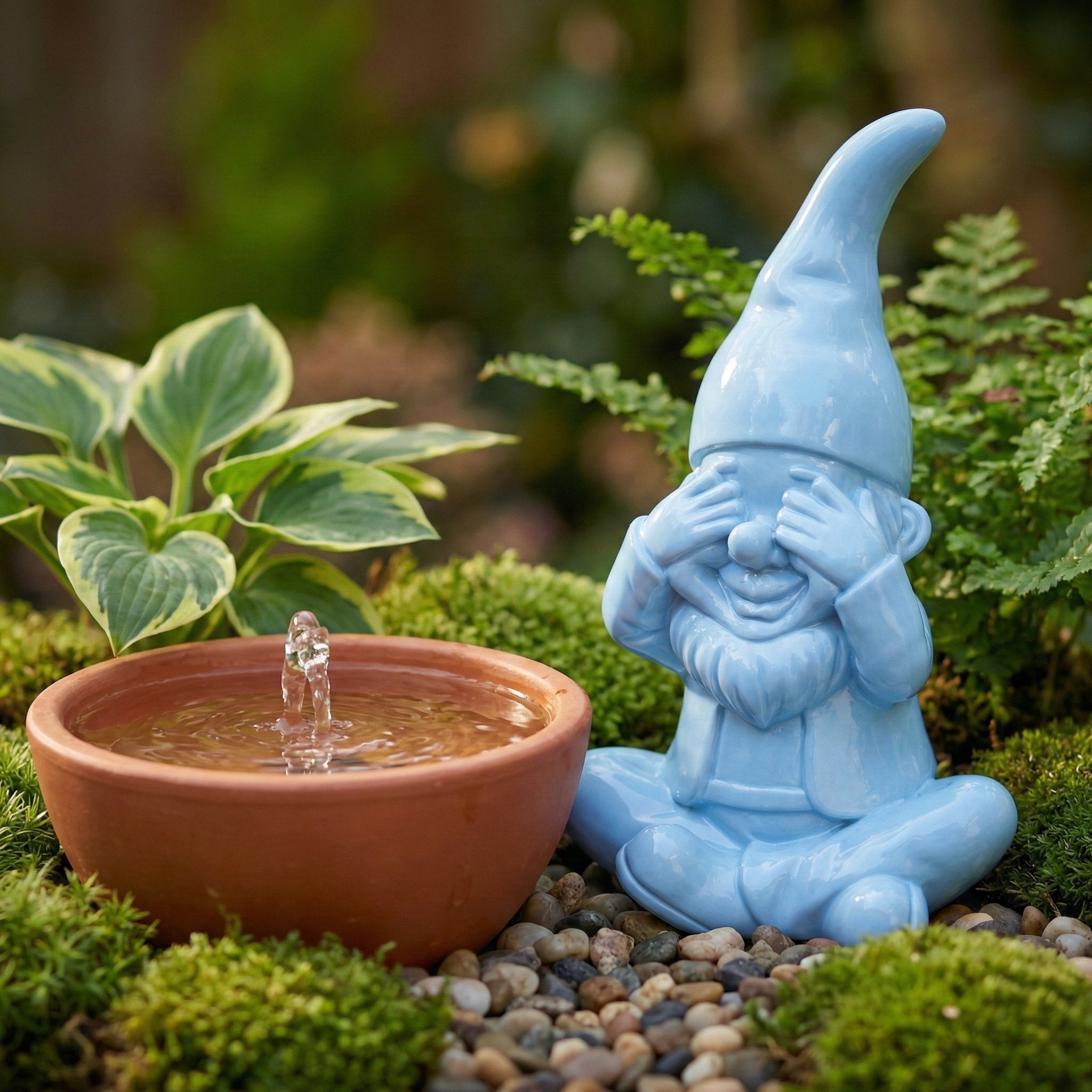 Gartenzwerg nichts sehen -GartenPoser- Zwerg Deko in Pastell Hochglanz 2 Größen 6 Farben (BlindPoser)