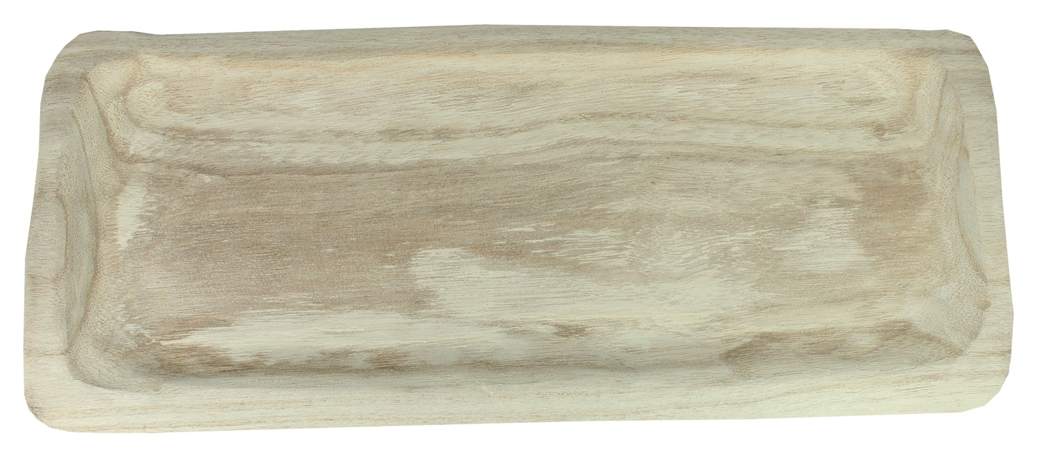 Holztablett eckig 50 cm Holzschale Tischdeko Weihnachtsdeko Dekotablett naturbelassen