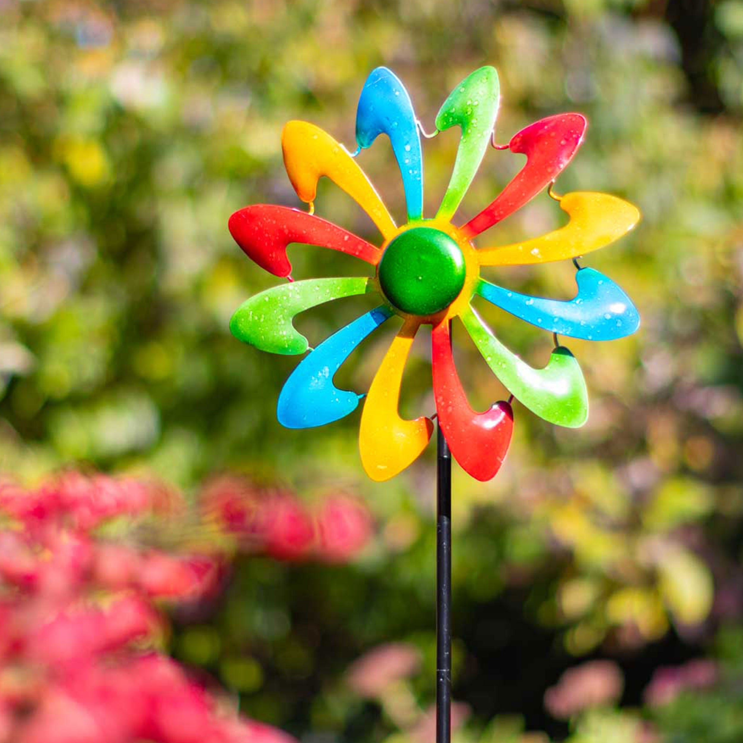 Kinetic Art Metall Windrad Single Windmill - Multi-Color Windspiel Metall Garten Windrad stehend