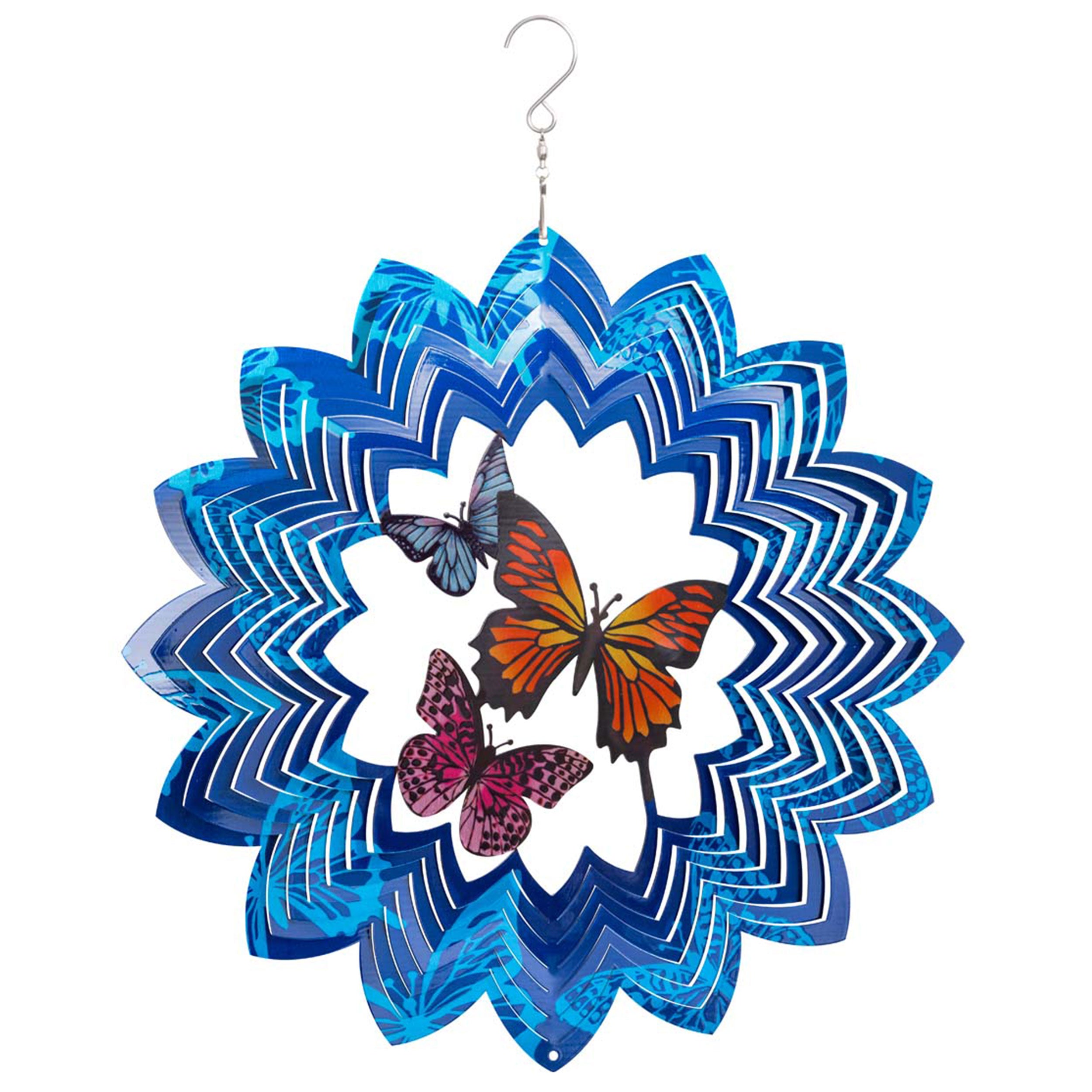 Kinetic Art Windspiel hängend Metall 3D Butterflies außergewöhnliche Windspiele Edelstahl