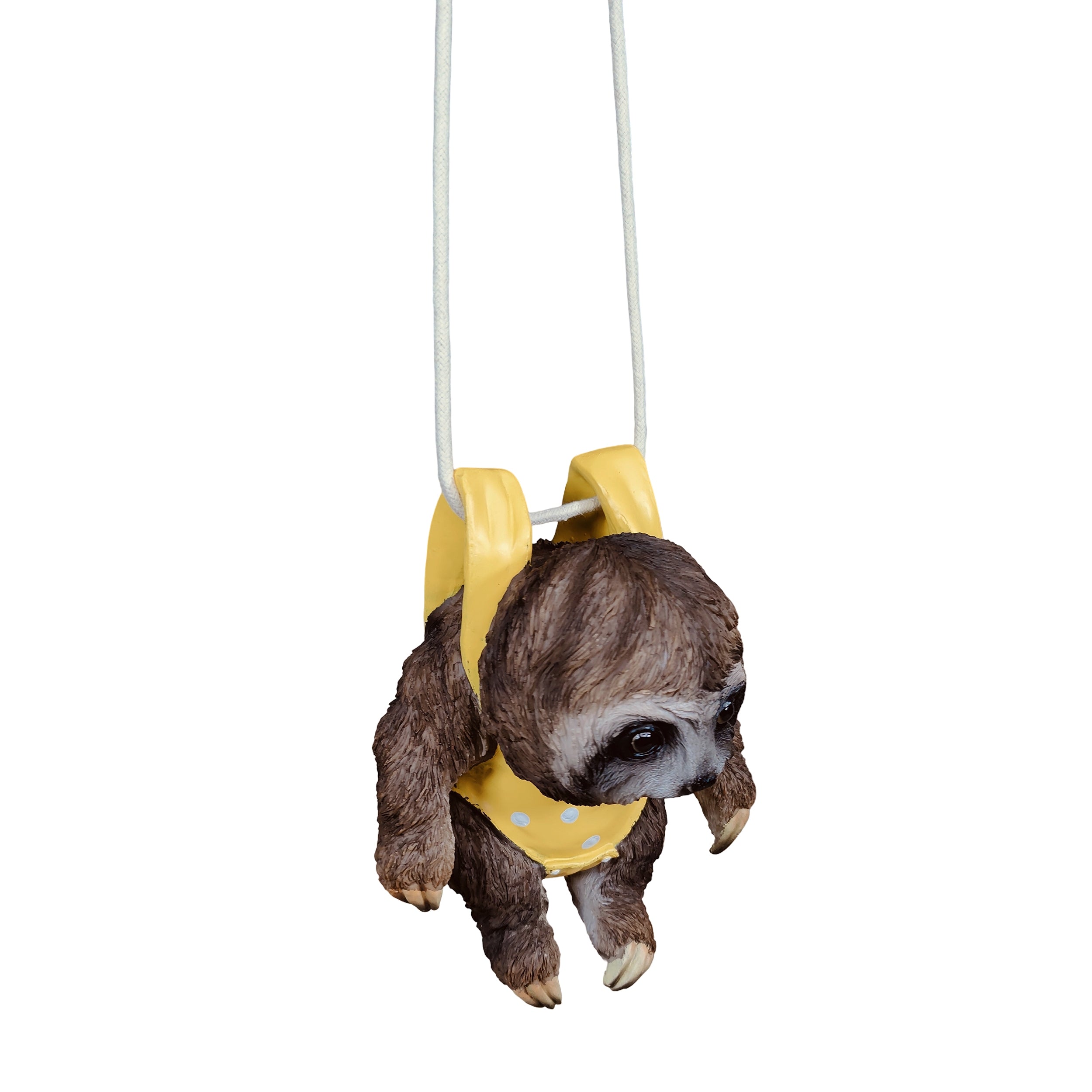 Faultier Figur hängend – Faultier Deko als lustige Gartenfigur zum Aufhängen in Gelb, Rosa oder Grün