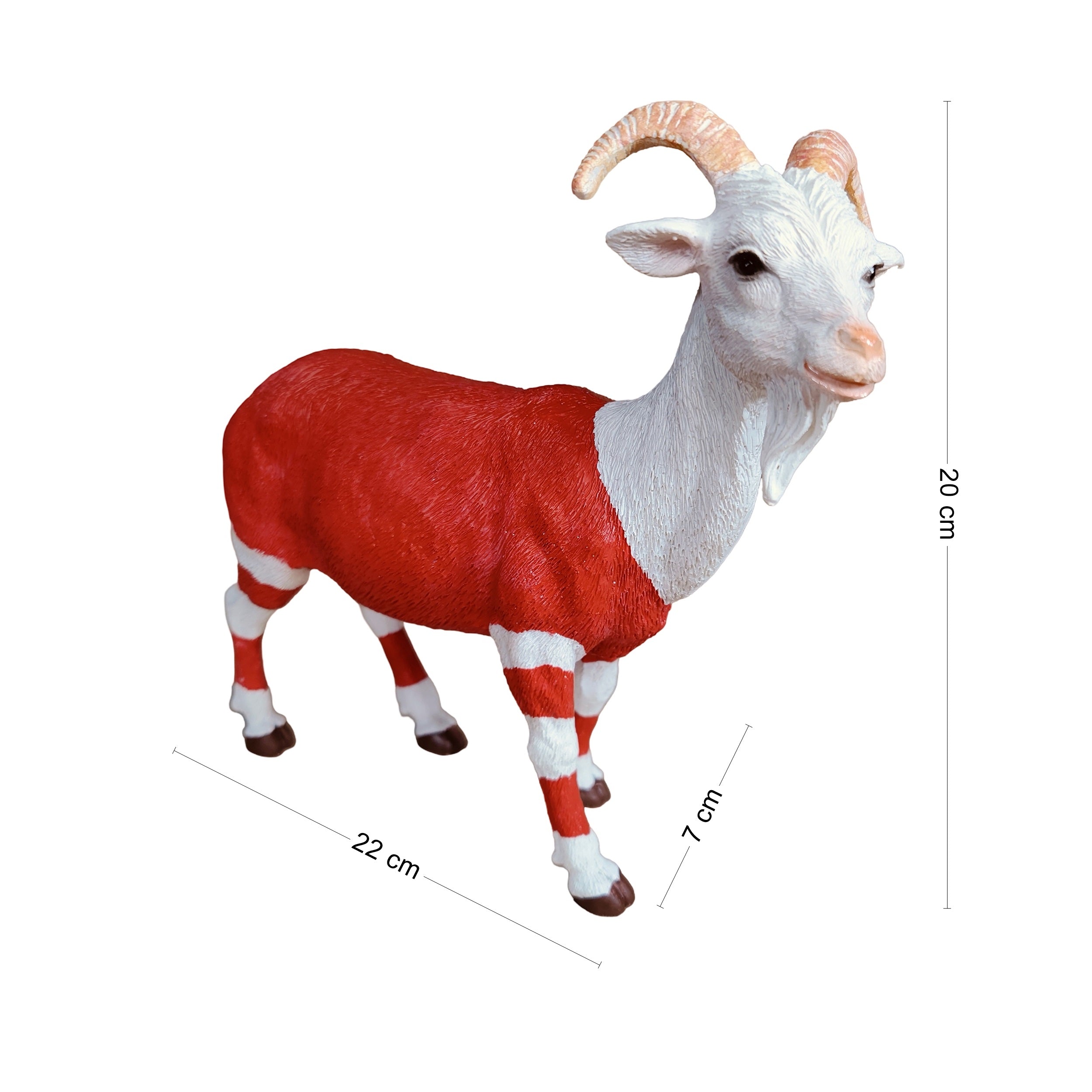 Ziegenbock Figur Bruce klein – Gartenfigur Ziegenbock als Deko Ziege in Rot-Weiß oder Braun