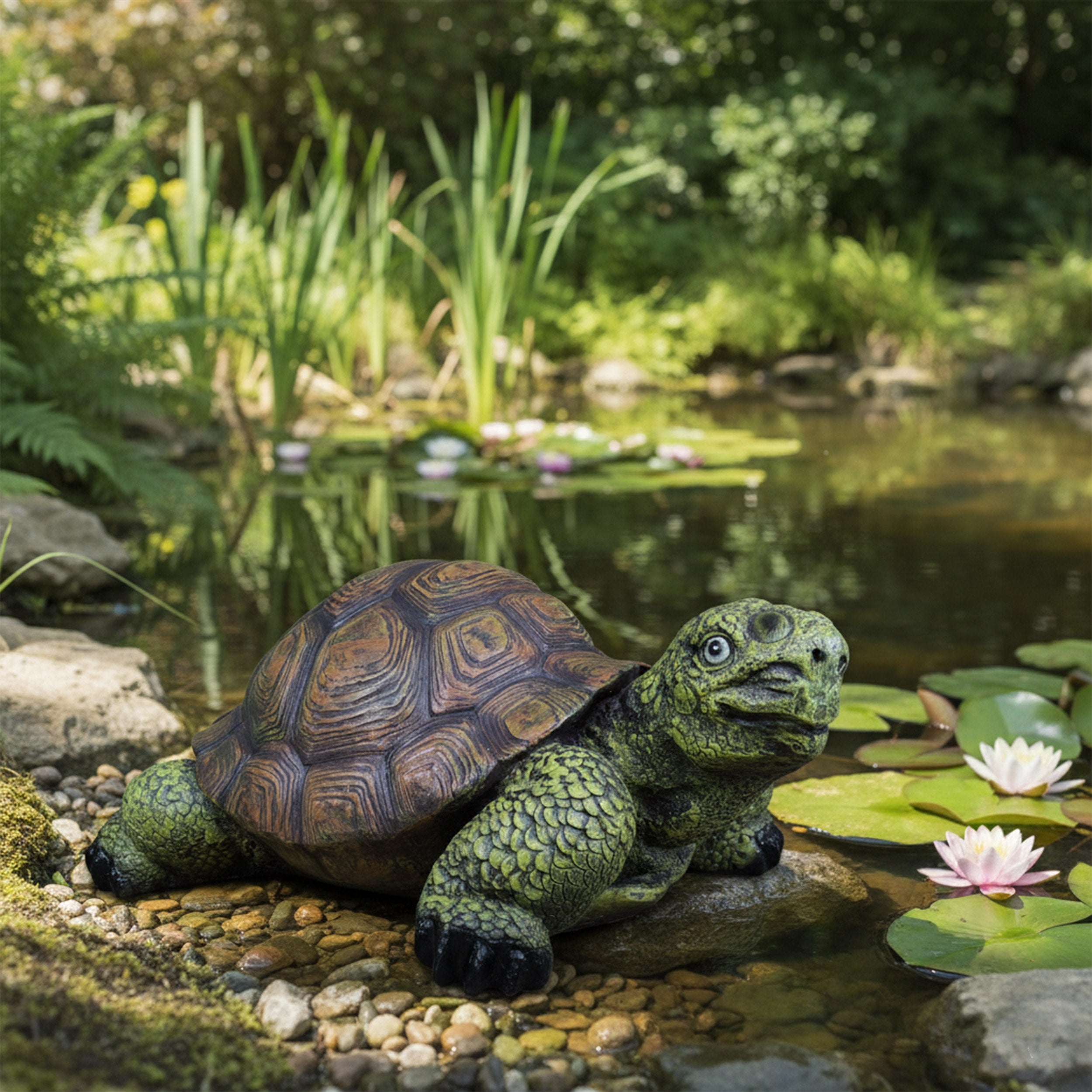 Schildkröte Figur – realistische Gartenfigur Schildkröte groß & klein, handbemalt