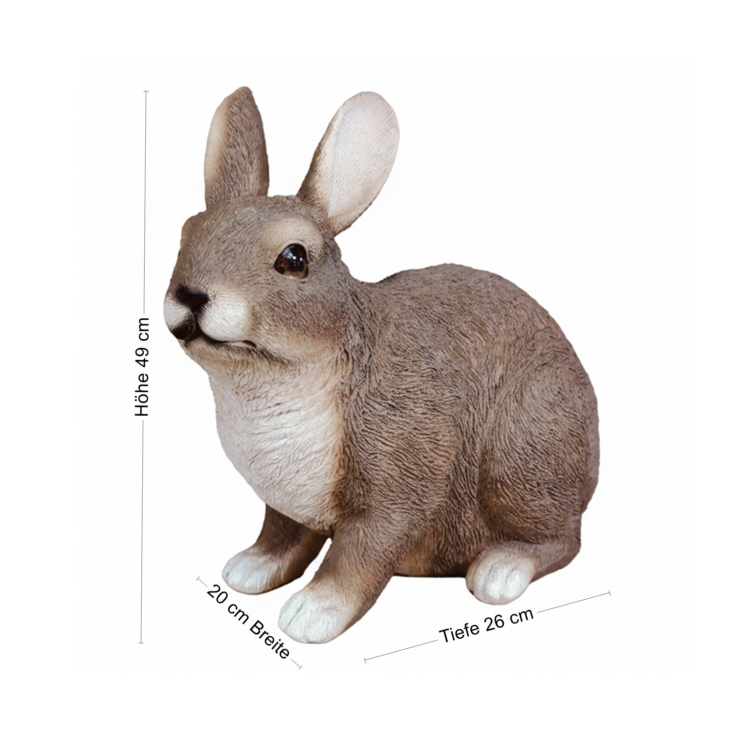 Gartenfigur Hase realistische Hasenfigur als Deko Hase – Osterhase als Deko für Ostern zu Hause und Garten