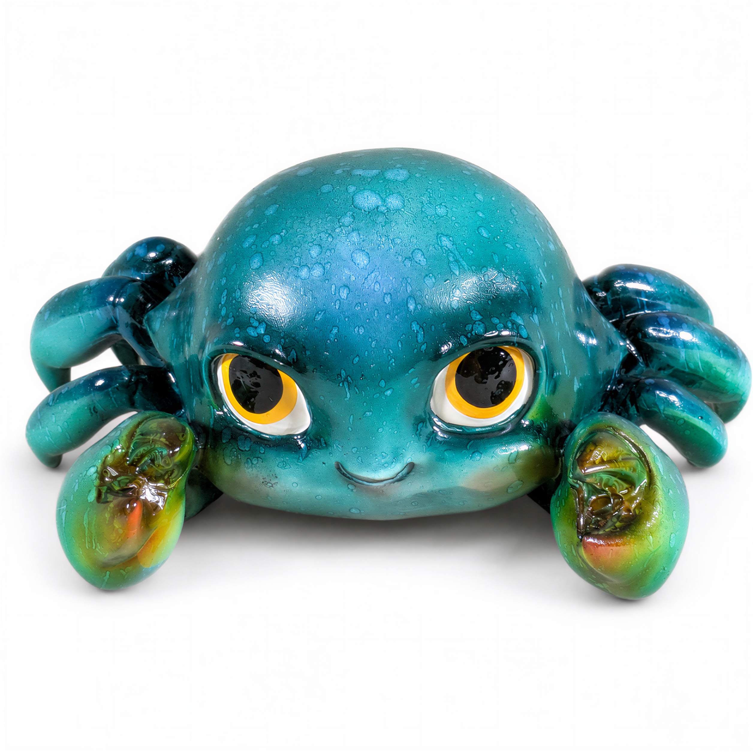 GlossiBande Krabbe Figur glänzend Deko Krabbe groß oder klein in Blau und Orange
