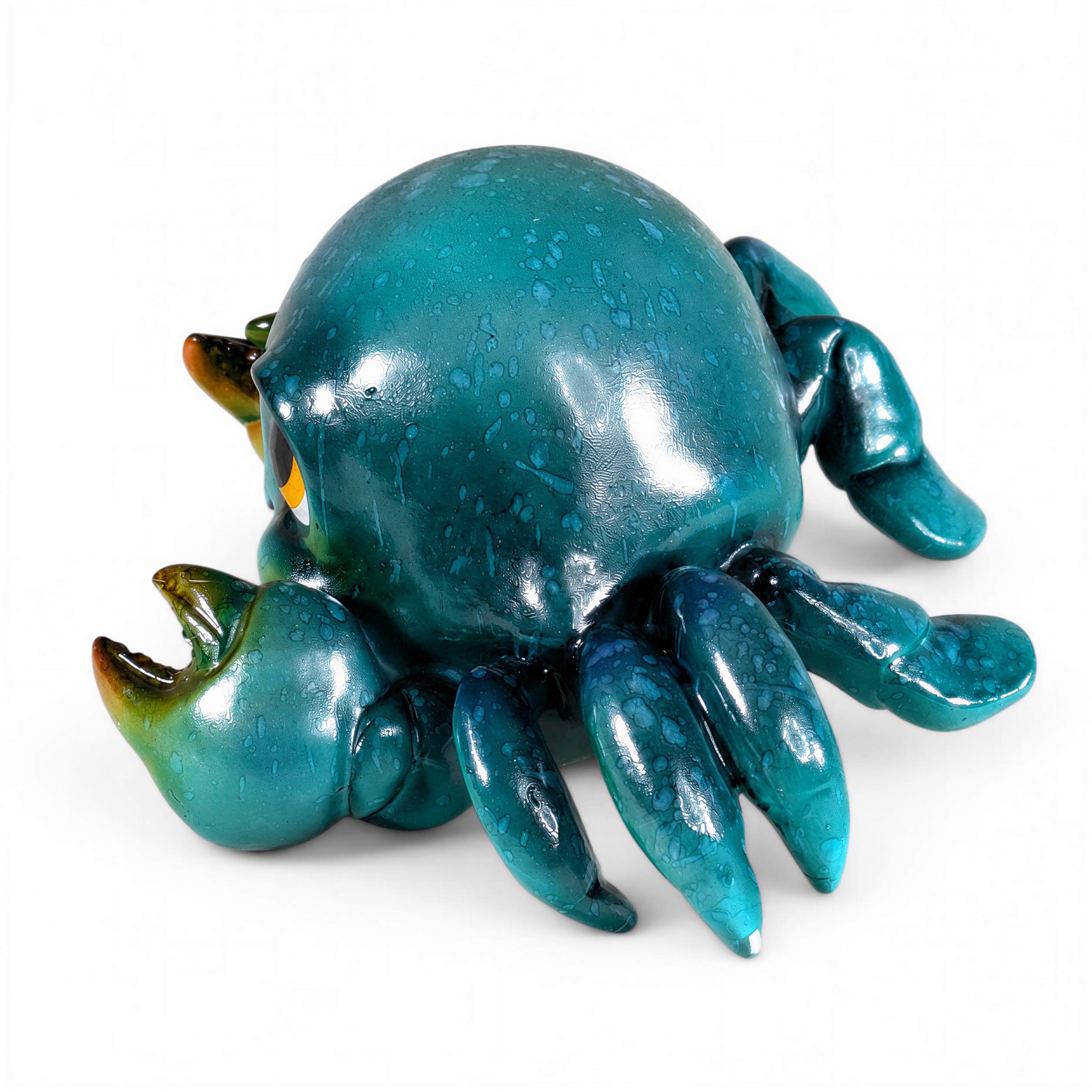 GlossiBande Krabbe Figur glänzend Deko Krabbe groß oder klein in Blau und Orange