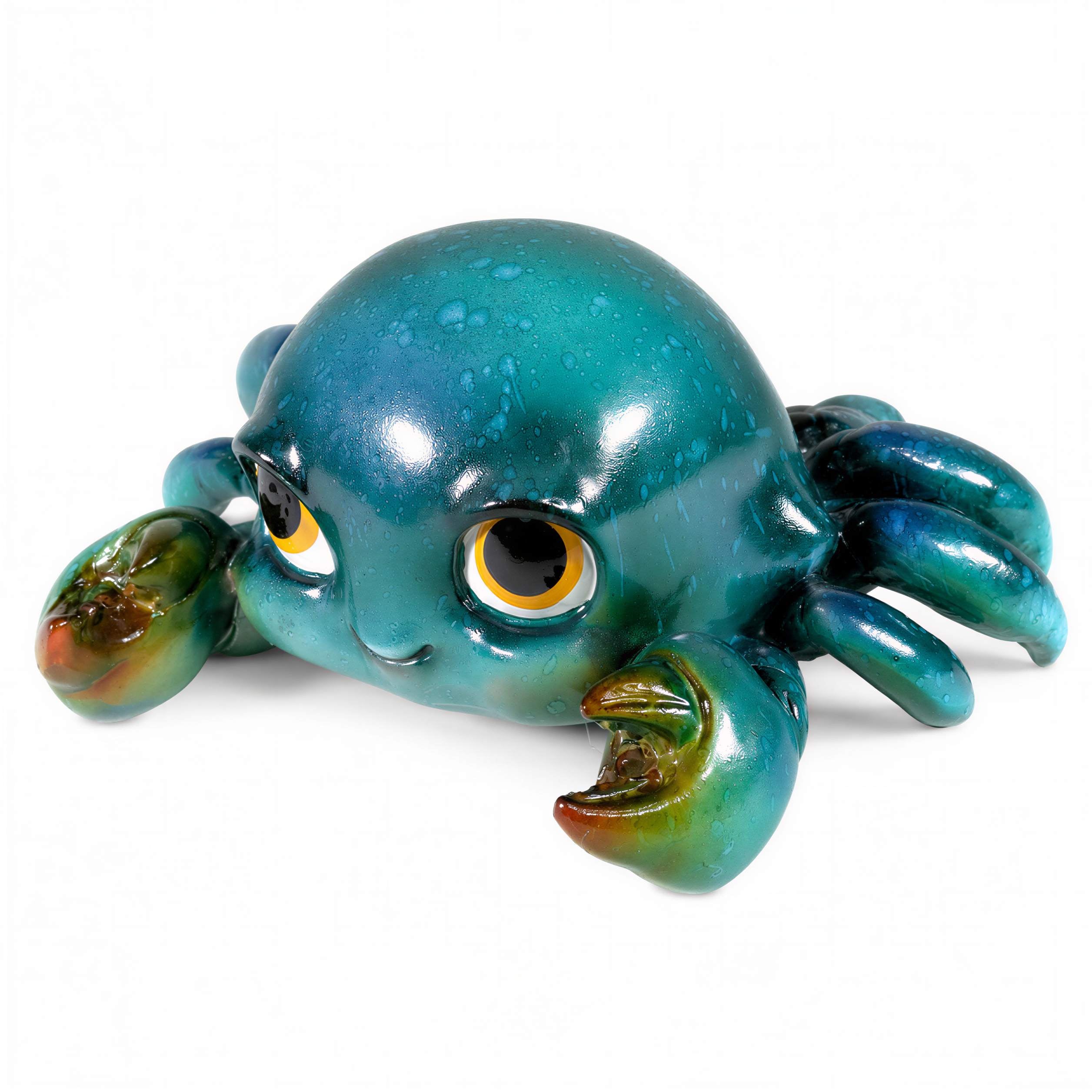 GlossiBande Krabbe Figur glänzend Deko Krabbe groß oder klein in Blau und Orange