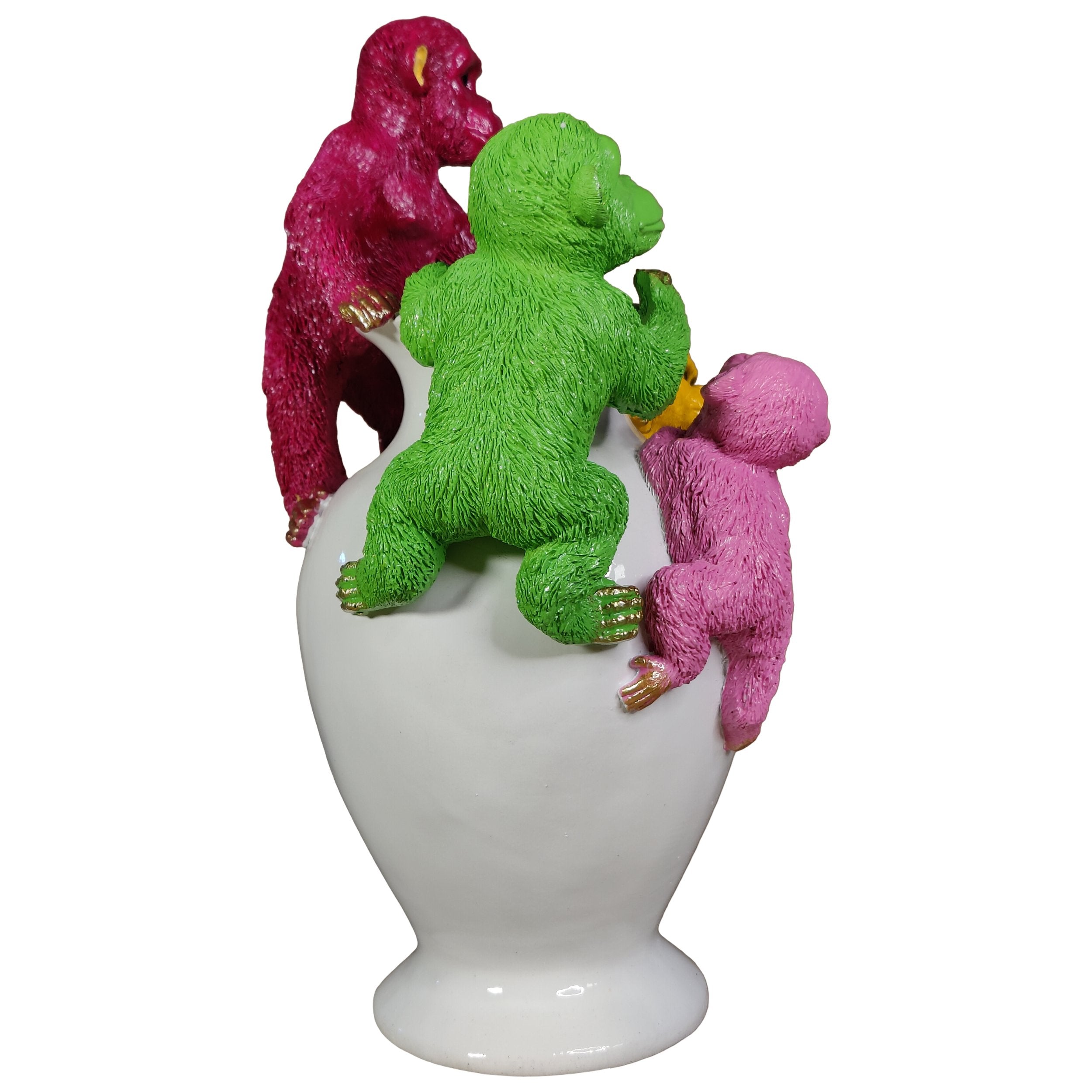 Kunstblumen Vase Deko Vase modern – Designer Vasen mit Tieren Papagei Affe Echse Tischdeko Vase bunt