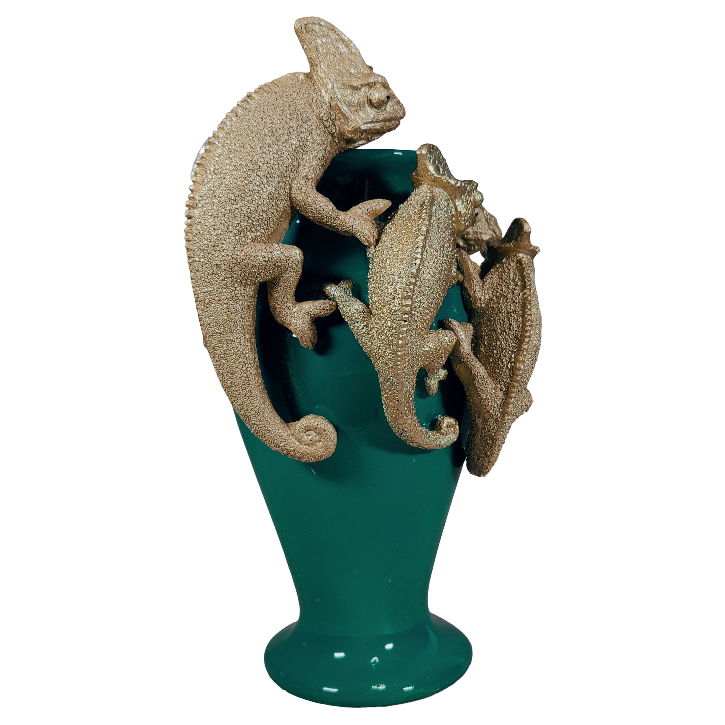 Kunstblumen Vase Deko Vase modern – Designer Vasen mit Tieren Papagei Affe Echse Tischdeko Vase bunt