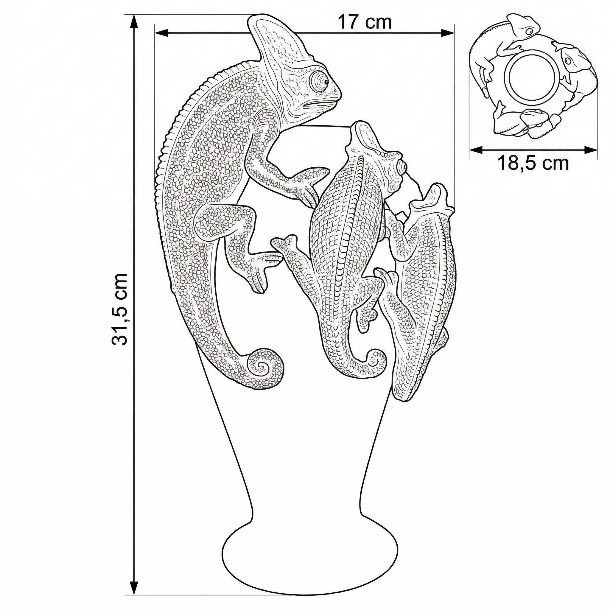 Kunstblumen Vase Deko Vase modern – Designer Vasen mit Tieren Papagei Affe Echse Tischdeko Vase bunt