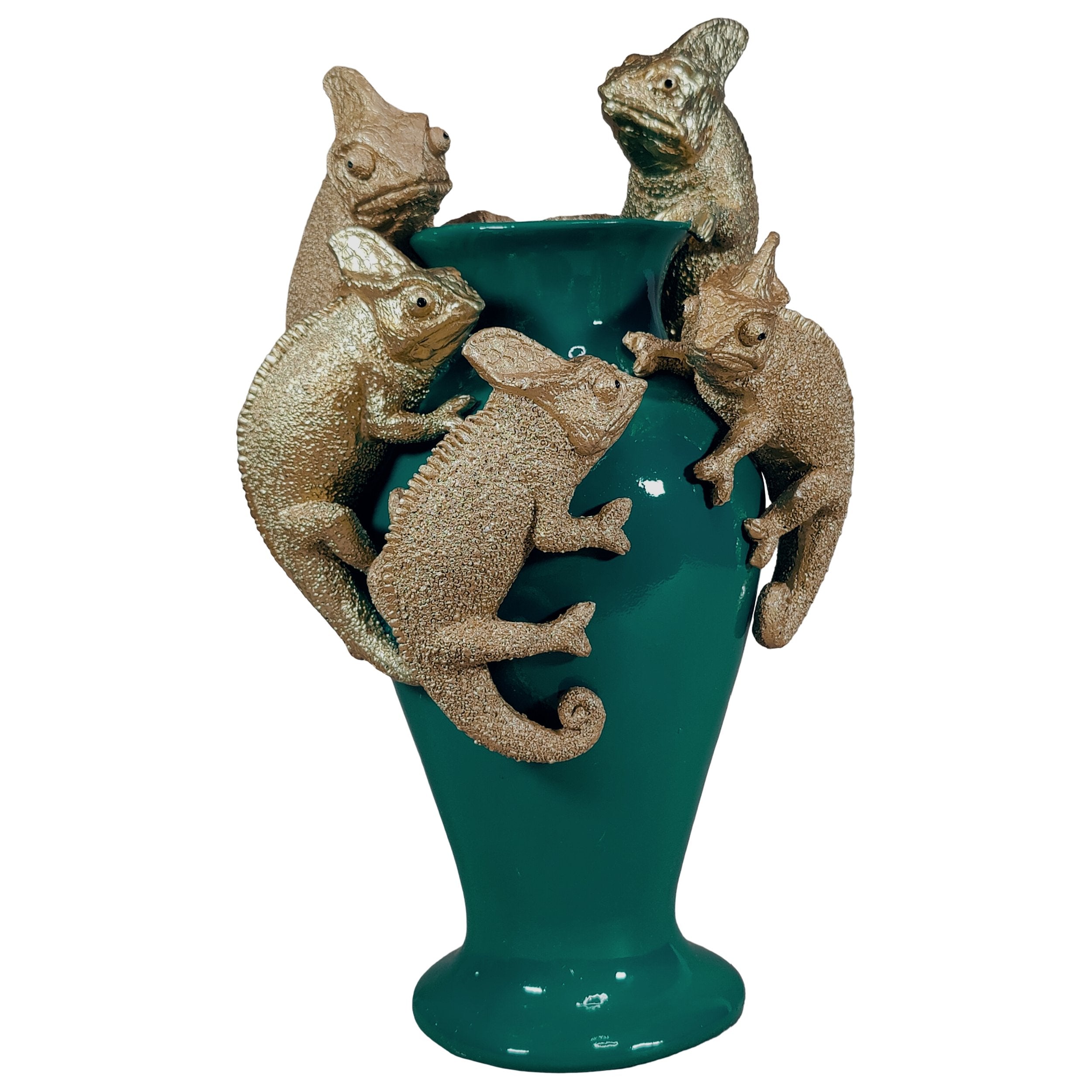 Kunstblumen Vase Deko Vase modern – Designer Vasen mit Tieren Papagei Affe Echse Tischdeko Vase bunt
