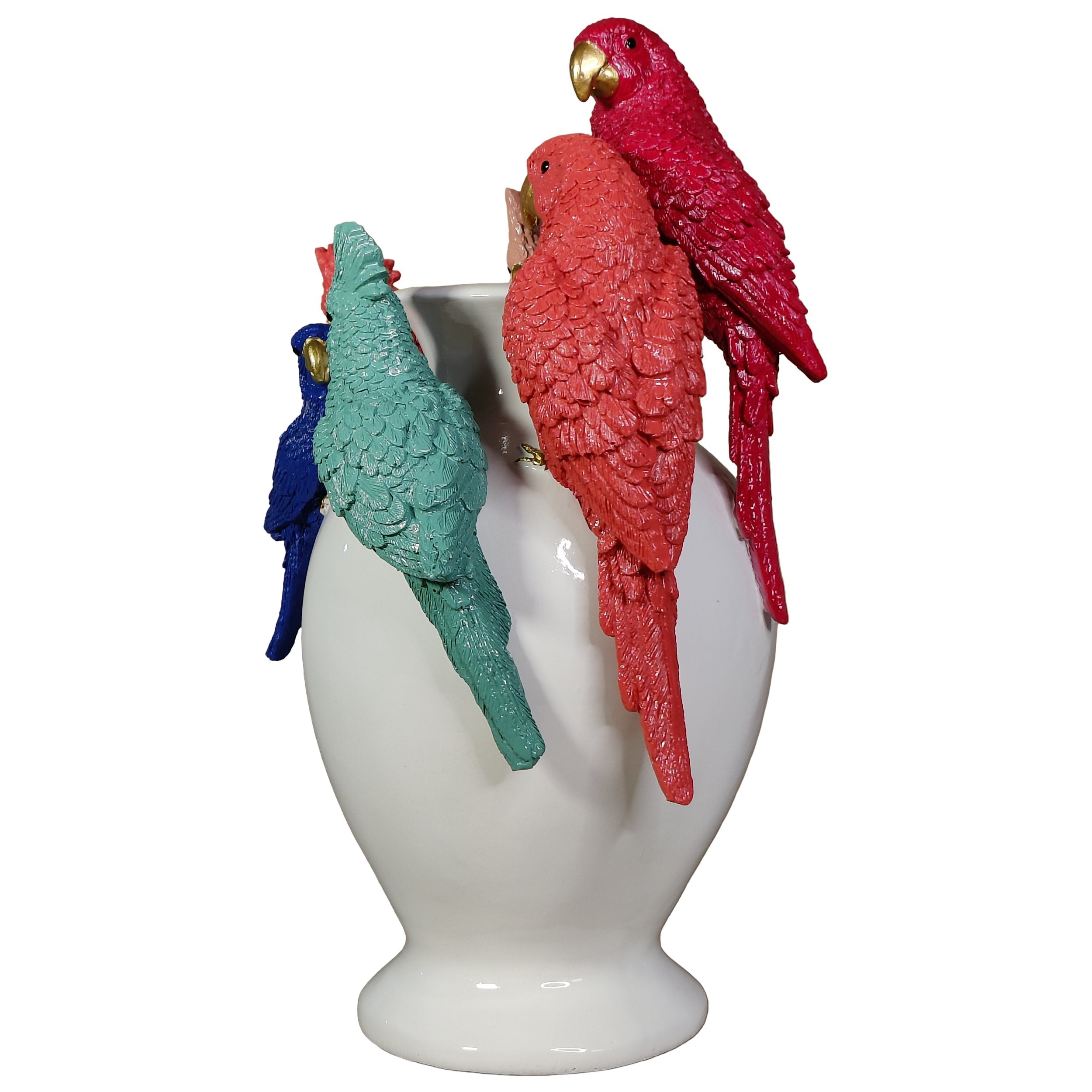 Kunstblumen Vase Deko Vase modern – Designer Vasen mit Tieren Papagei Affe Echse Tischdeko Vase bunt