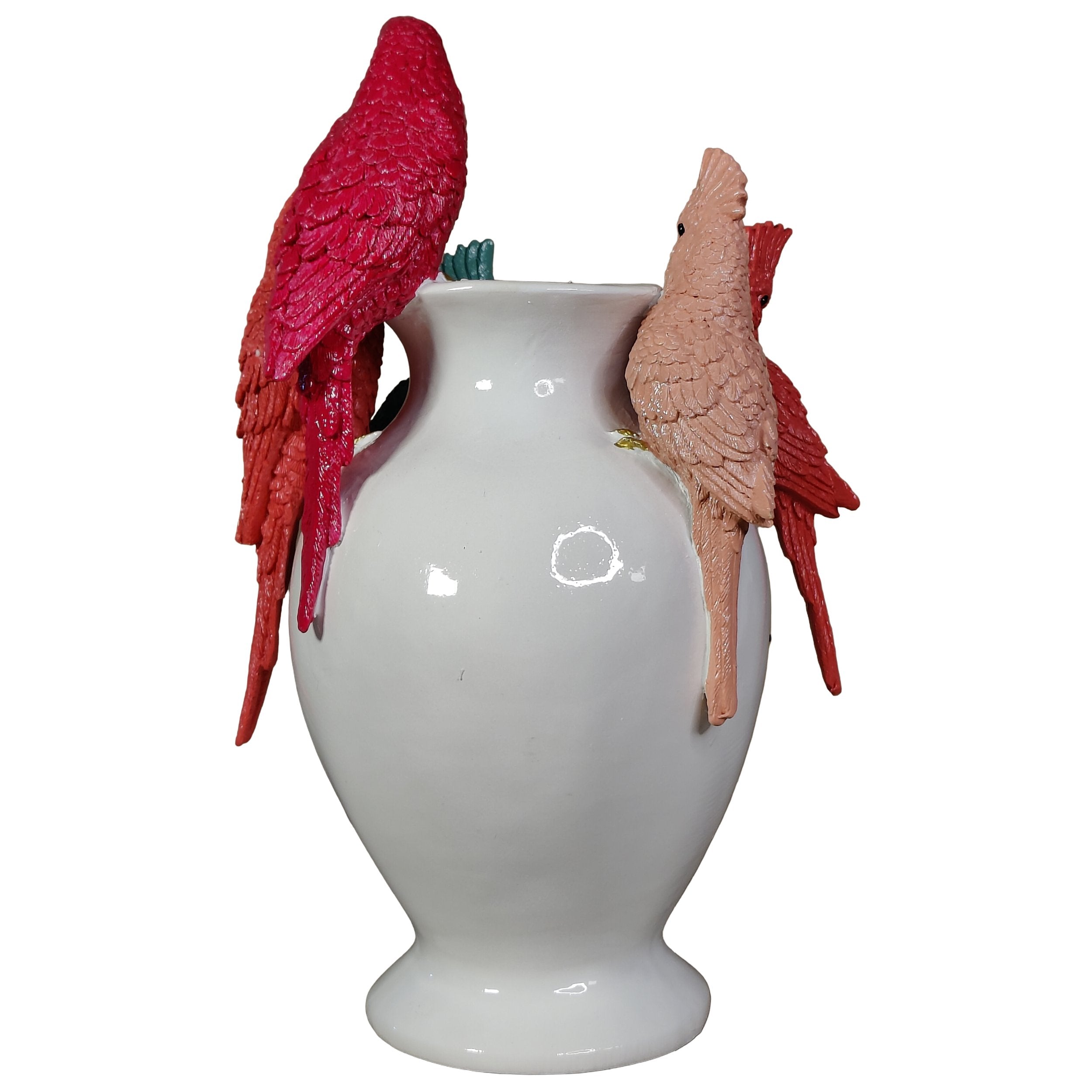 Kunstblumen Vase Deko Vase modern – Designer Vasen mit Tieren Papagei Affe Echse Tischdeko Vase bunt