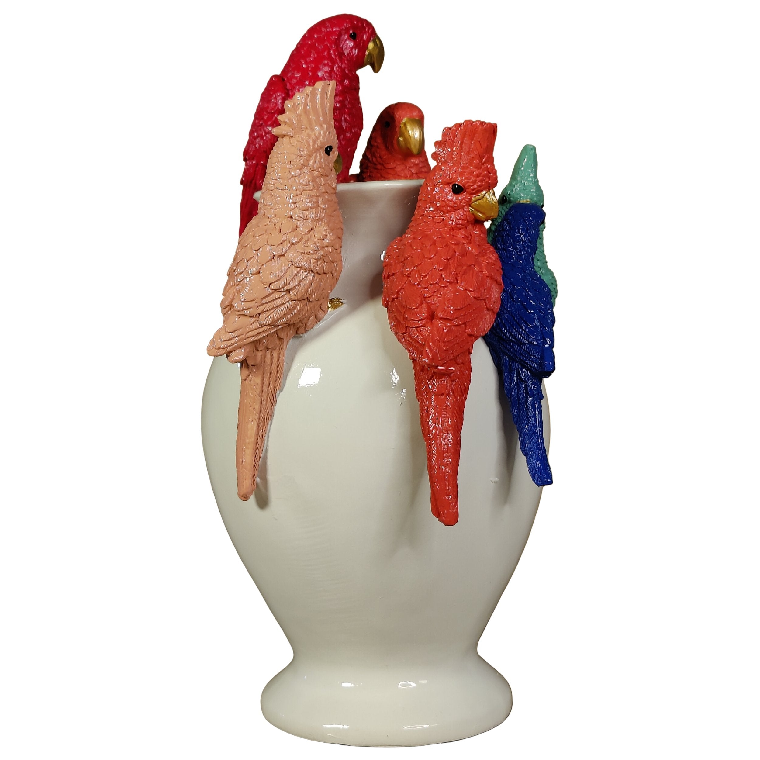 Kunstblumen Vase Deko Vase modern – Designer Vasen mit Tieren Papagei Affe Echse Tischdeko Vase bunt
