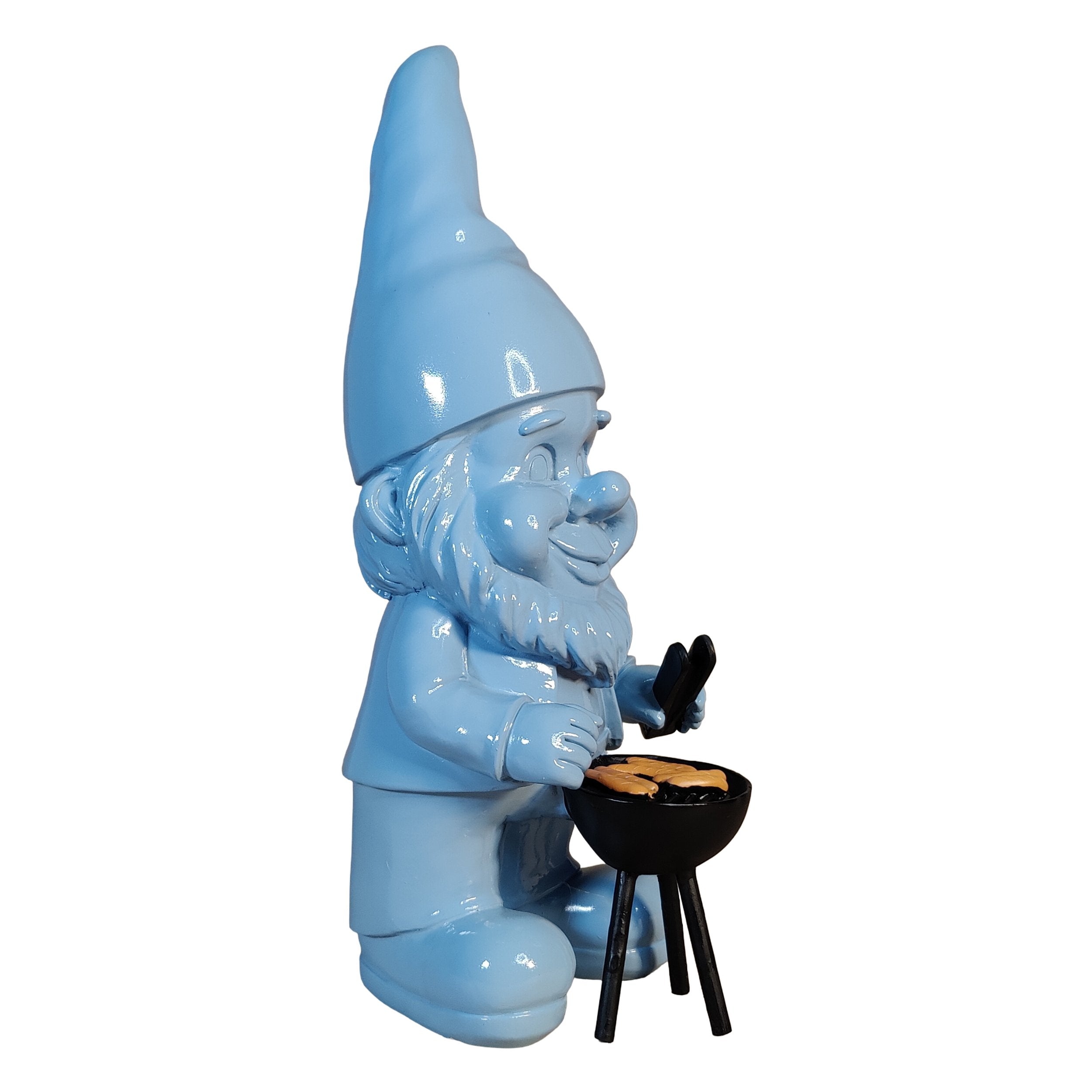 Gartenzwerg am Grill -GartenPoser- Zwerg Deko in Pastell Hochglanz 2 Größen 6 Farben (GrillPoser)