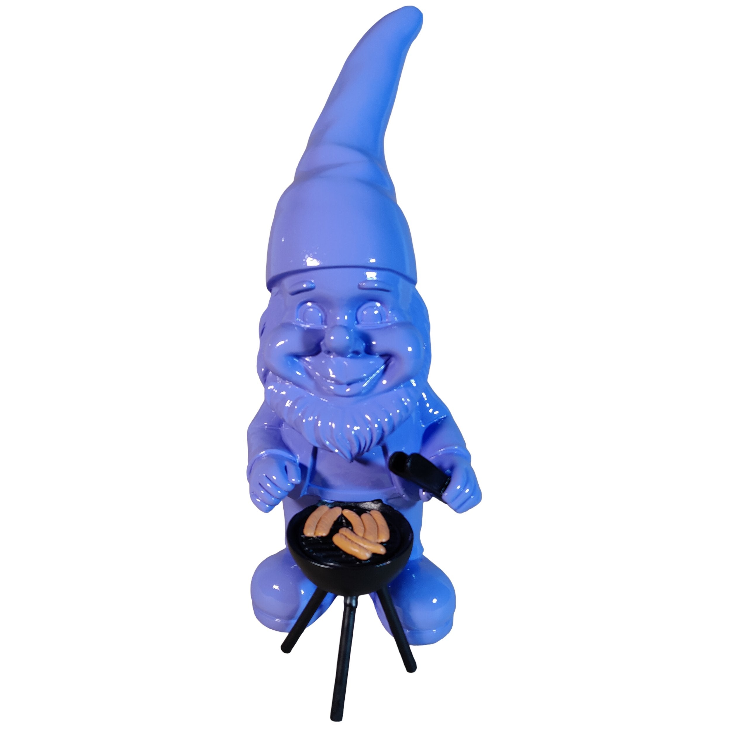 Gartenzwerg am Grill -GartenPoser- Zwerg Deko in Pastell Hochglanz 2 Größen 6 Farben (GrillPoser)