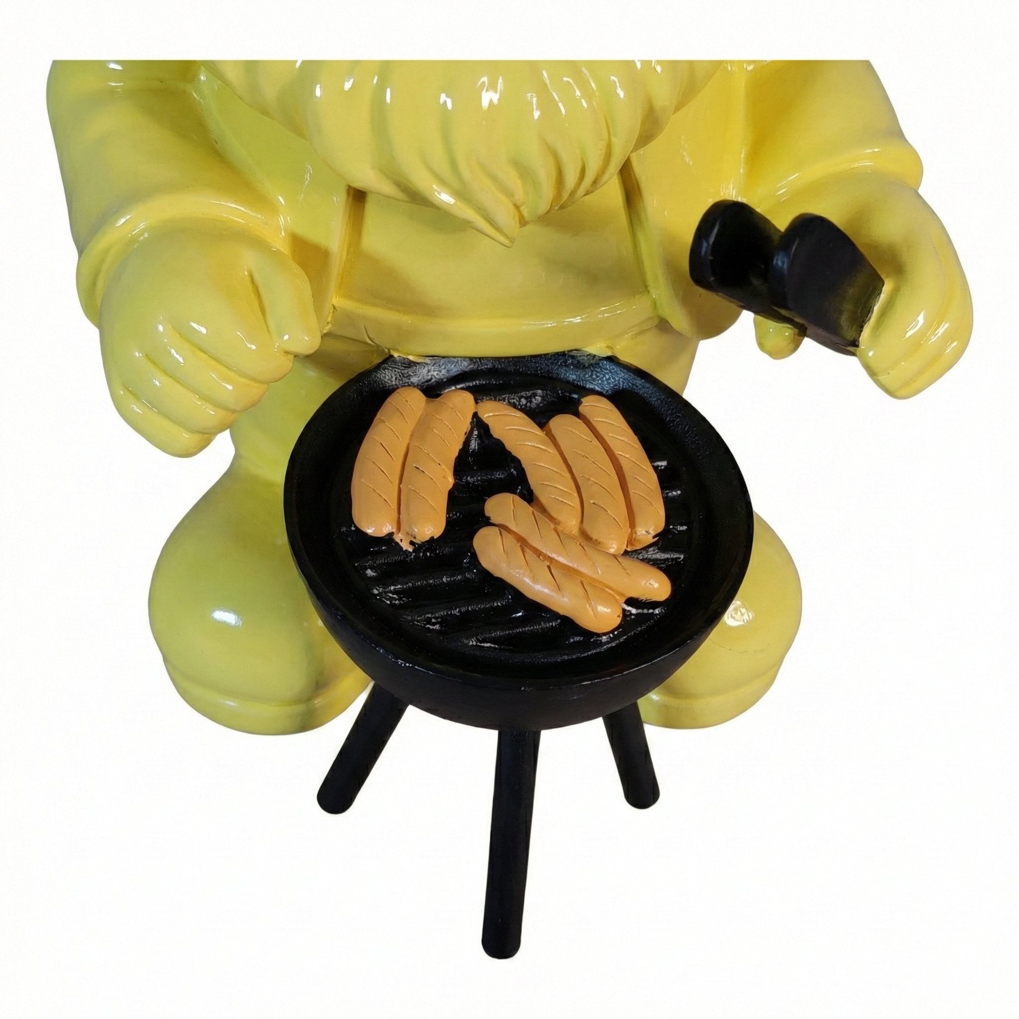Gartenzwerg am Grill -GartenPoser- Zwerg Deko in Pastell Hochglanz 2 Größen 6 Farben (GrillPoser)