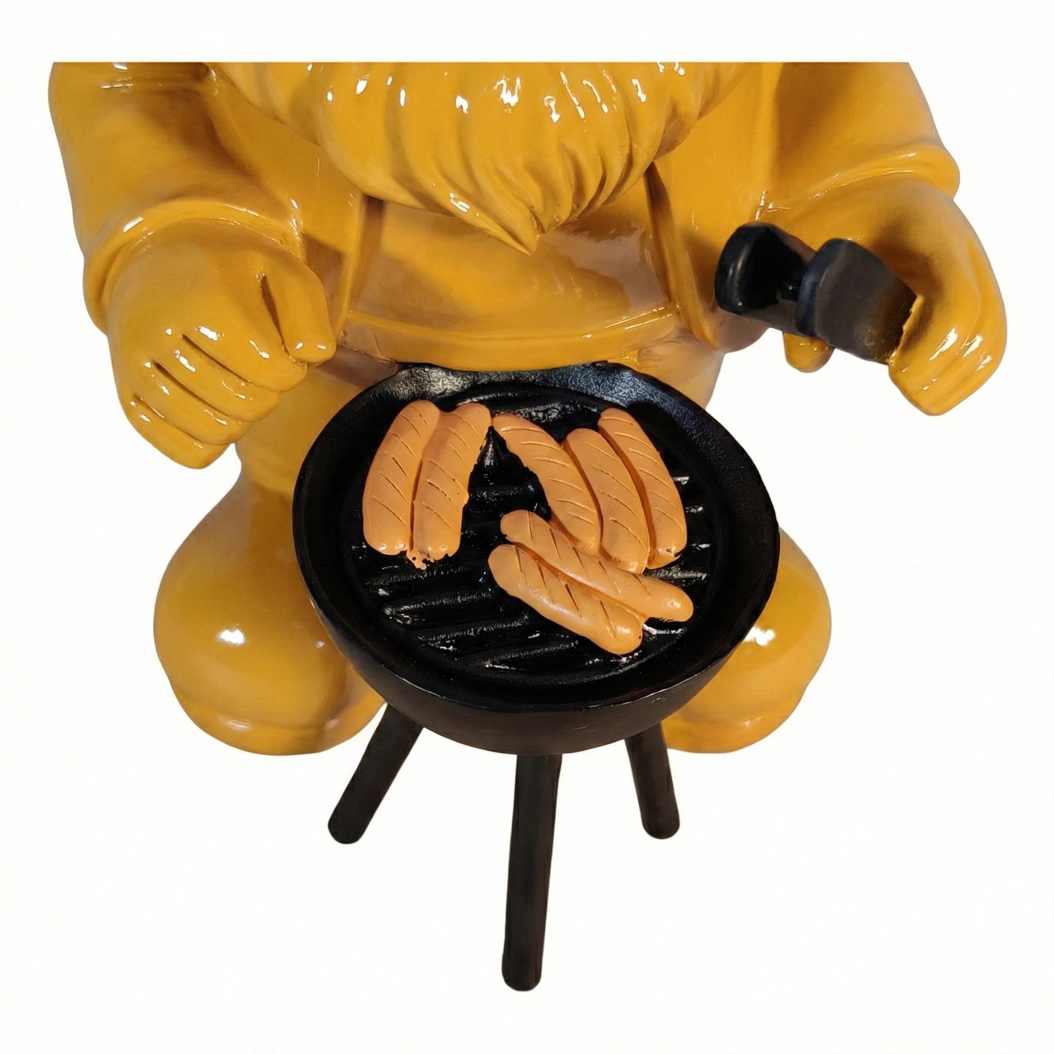 Gartenzwerg am Grill -GartenPoser- Zwerg Deko in Pastell Hochglanz 2 Größen 6 Farben (GrillPoser)