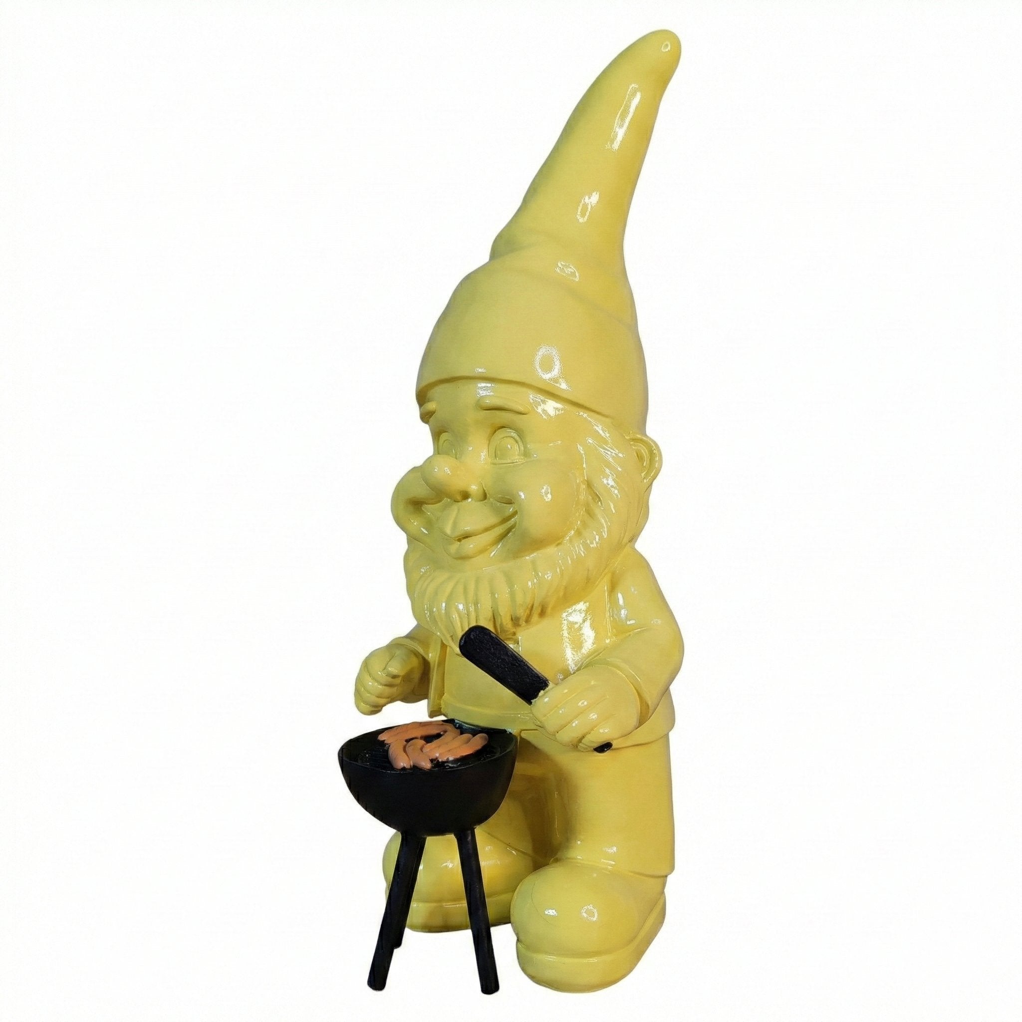 Gartenzwerg am Grill -GartenPoser- Zwerg Deko in Pastell Hochglanz 2 Größen 6 Farben (GrillPoser)