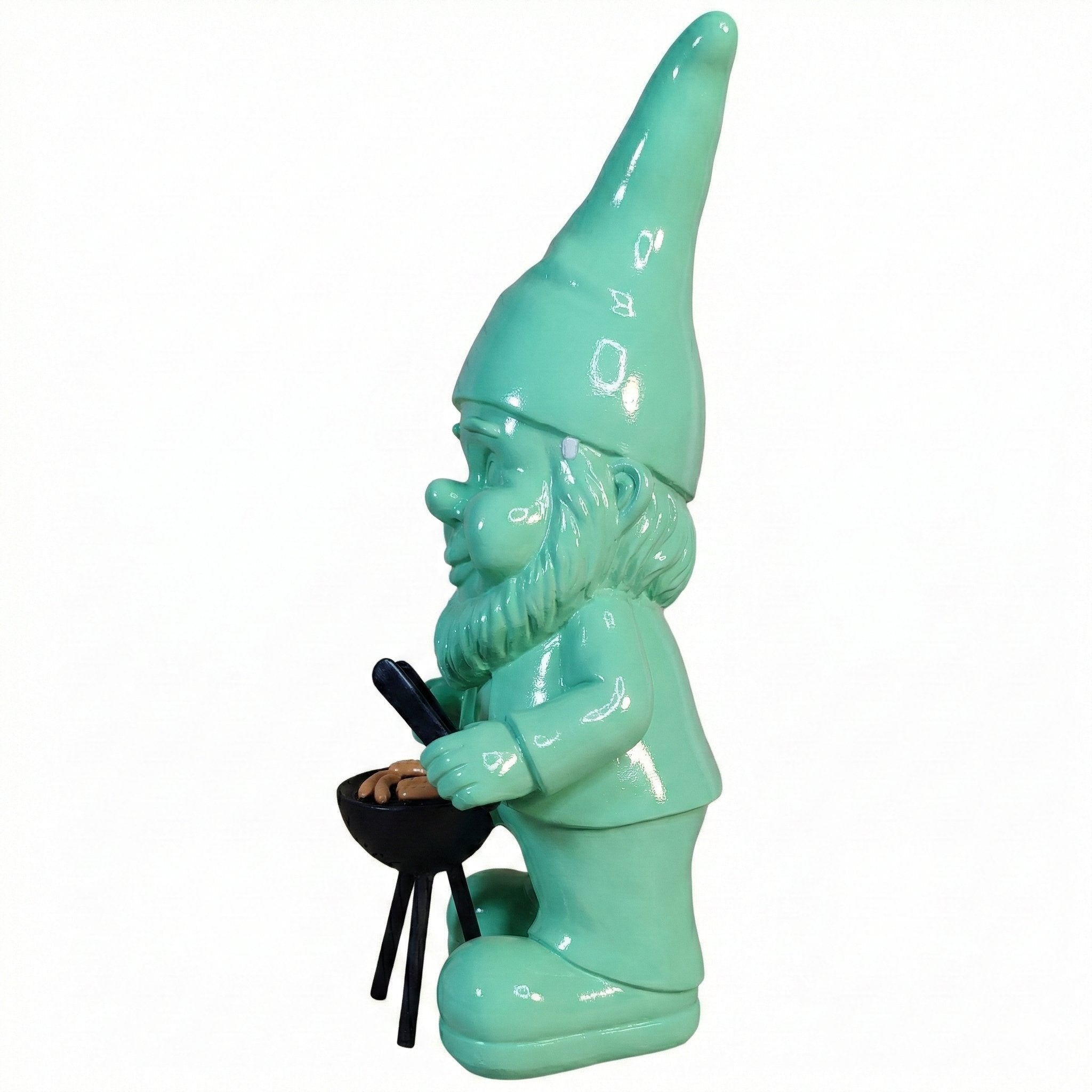 Gartenzwerg am Grill -GartenPoser- Zwerg Deko in Pastell Hochglanz 2 Größen 6 Farben (GrillPoser)