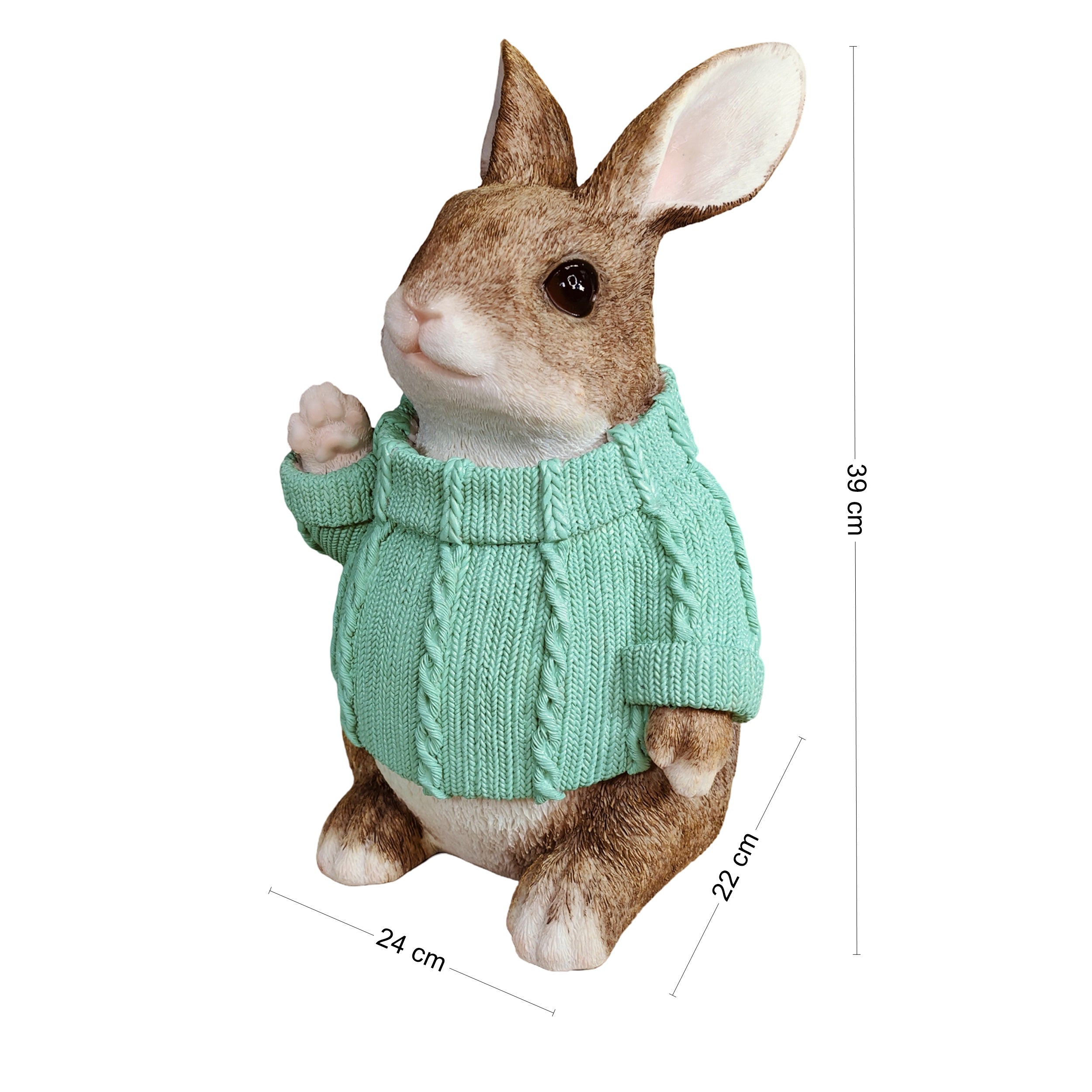 Deko Hase XL im Pullover groß – Deko Osterhase Hasenfigur sitzend, Osterdeko & Gartenfigur in versch. Farben