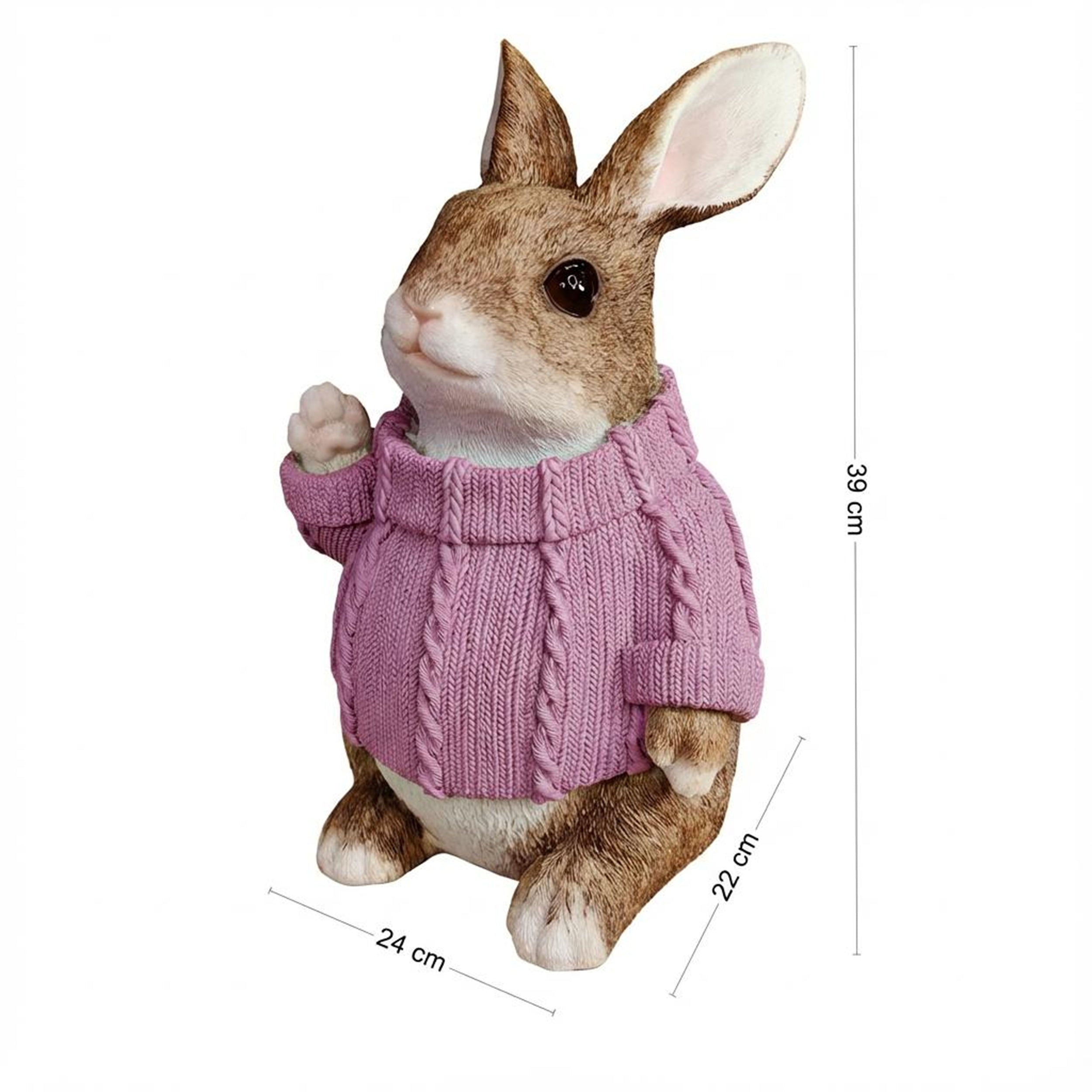Deko Hase XL im Pullover groß – Deko Osterhase Hasenfigur sitzend, Osterdeko & Gartenfigur in versch. Farben