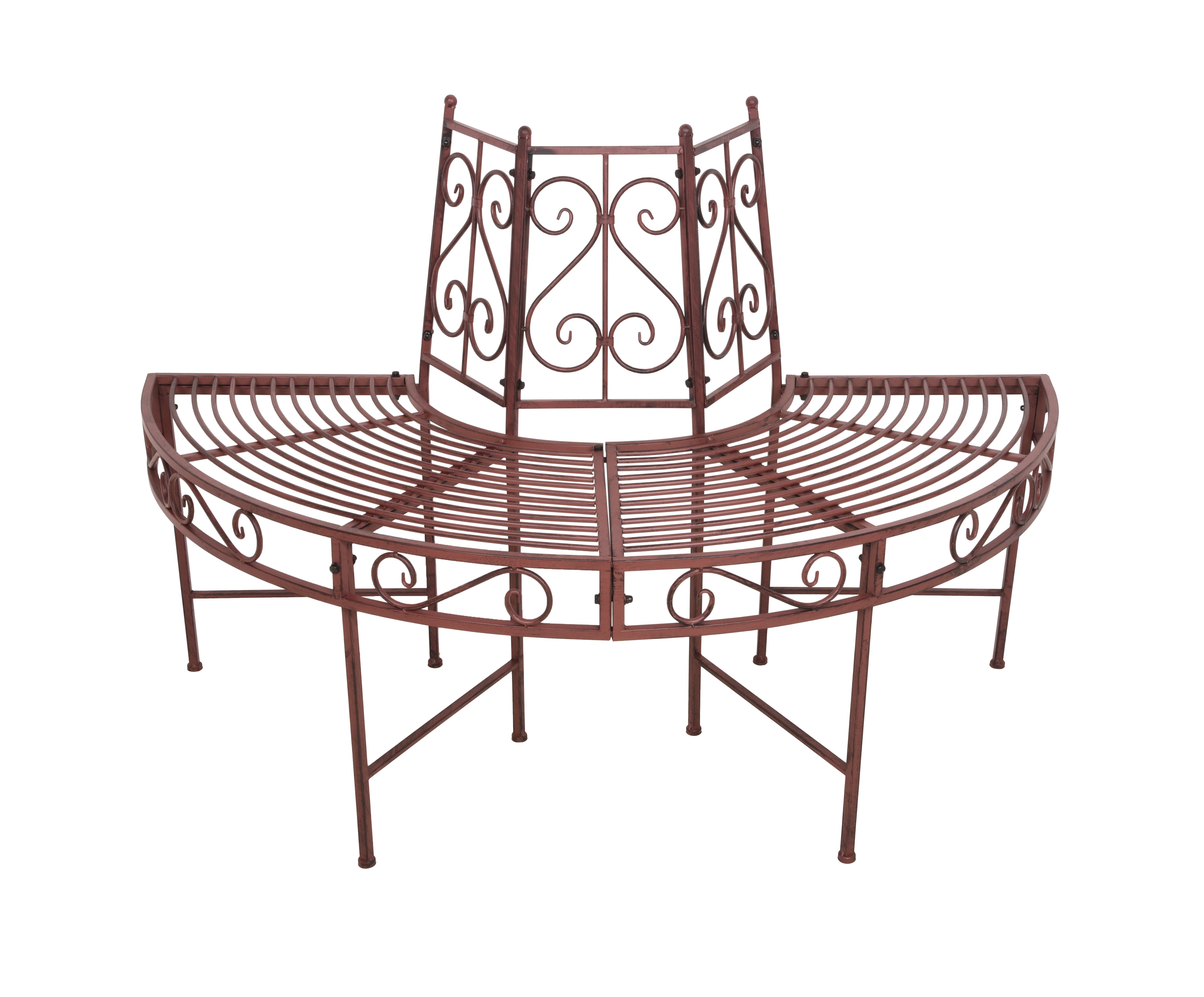 Baumbank NARVI Halbkreis-Bank Gartenbank Garden Pleasure rustikal nostalgisch robust Outdoor pulverbeschichtet