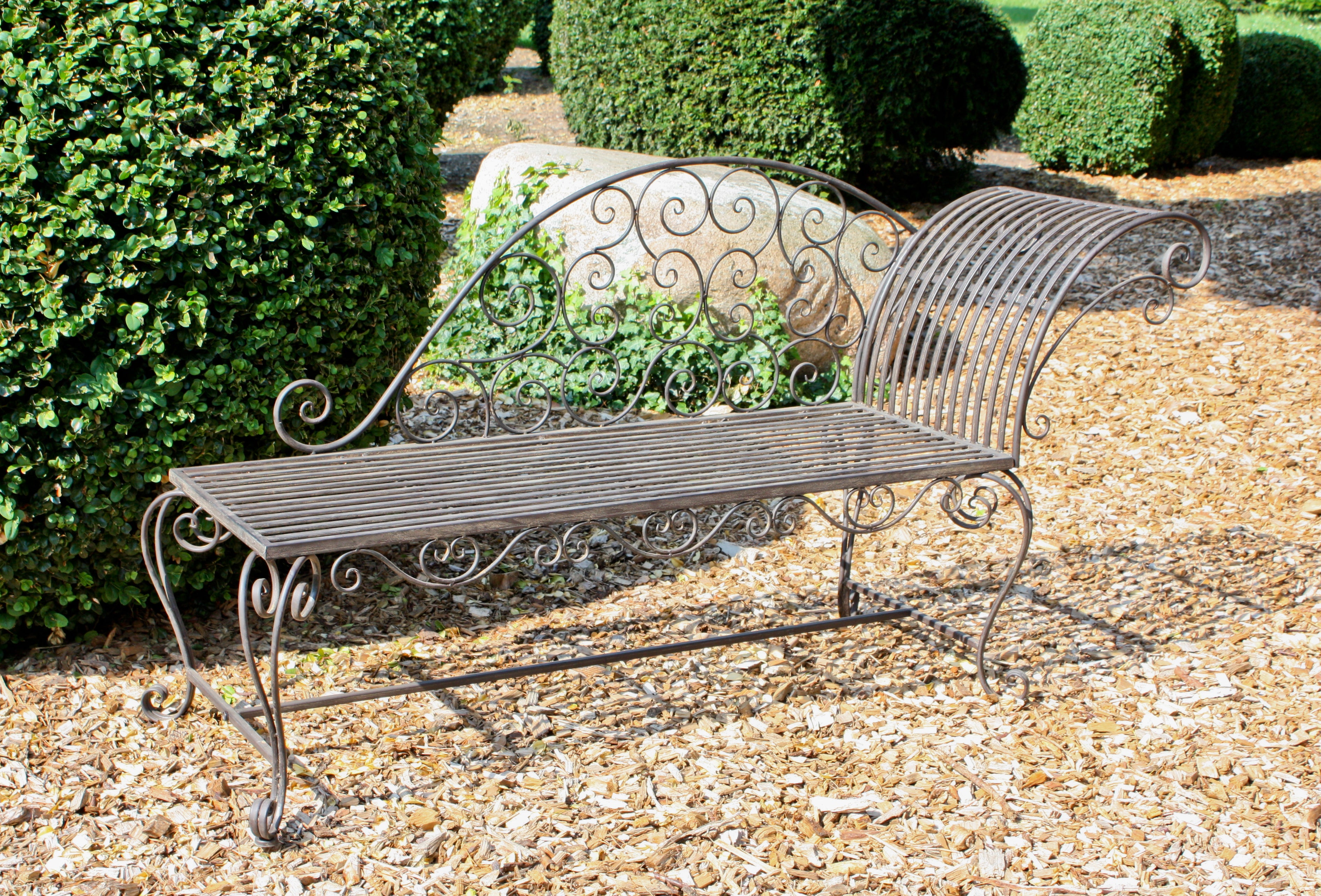 Gartenbank LAMINGTON Liegebank Sitzbank Rostoptik Garden Pleasure