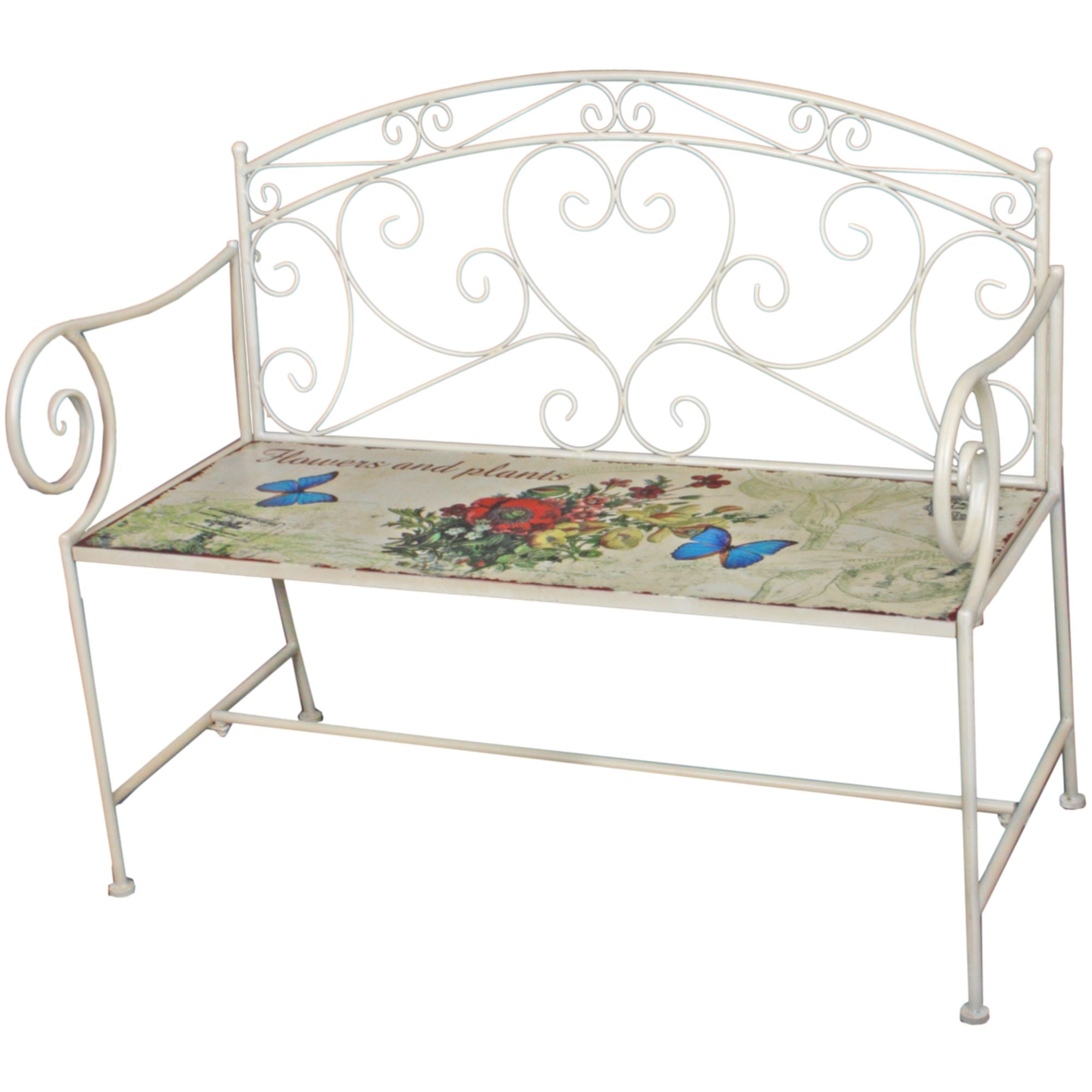 Deko-Bank FLORAL Gartenbank Sitzbank Garden Pleasure 2-Sitzer romantisch robust Outdoor pulverbeschichtet
