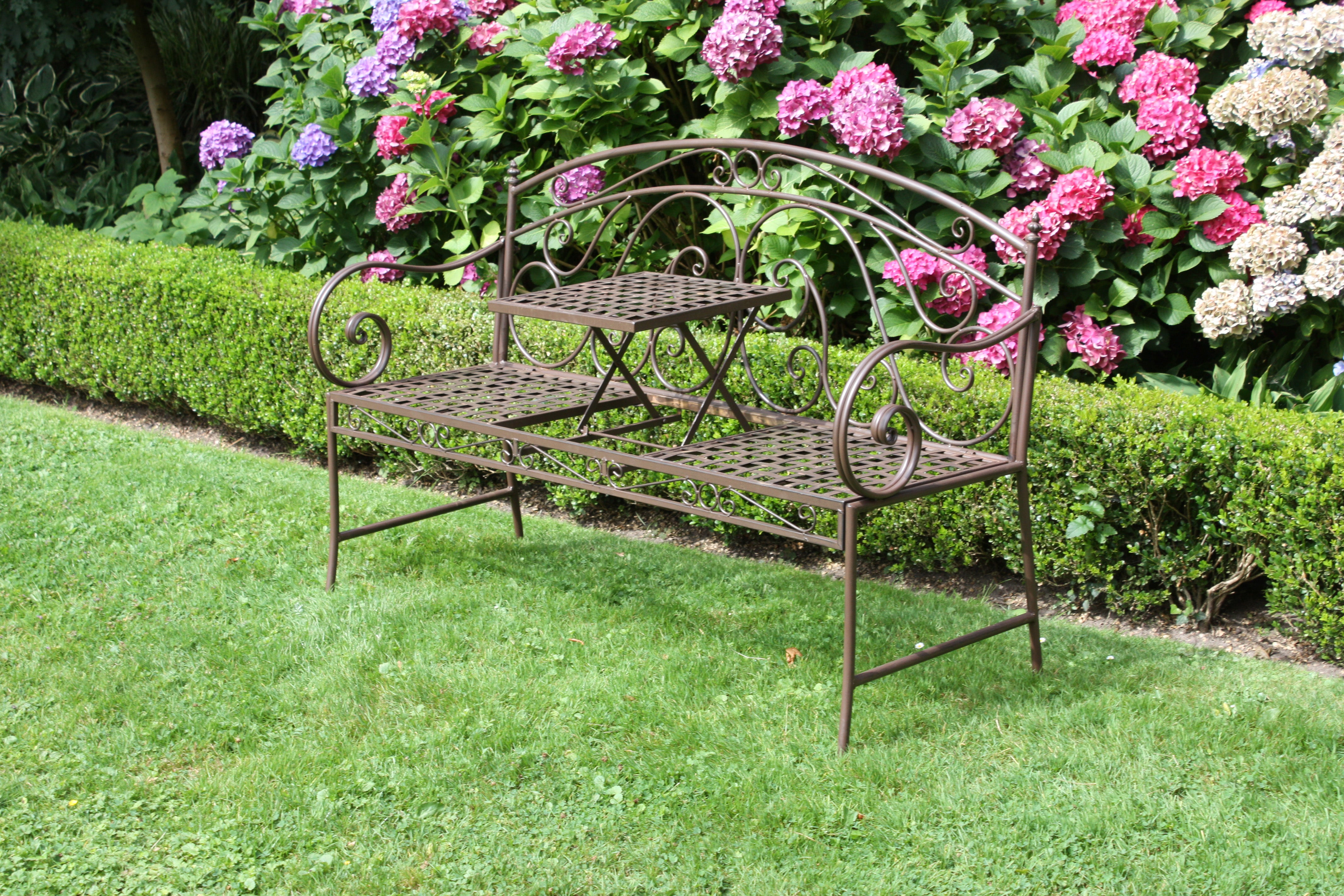 Gartenbank SAKET 2-Sitzer Klapptisch-Bank Garden Pleasure multifunktional robust rustikal Outdoor