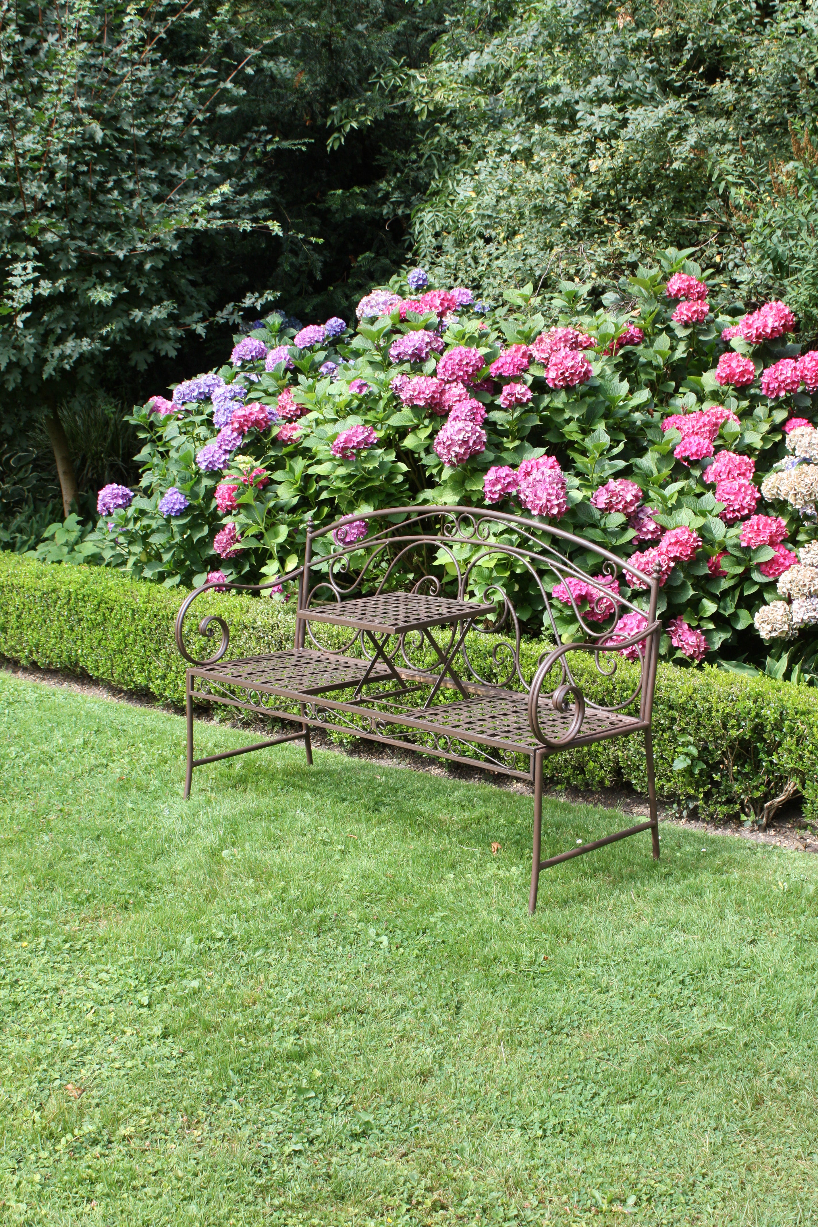 Gartenbank SAKET 2-Sitzer Klapptisch-Bank Garden Pleasure multifunktional robust rustikal Outdoor