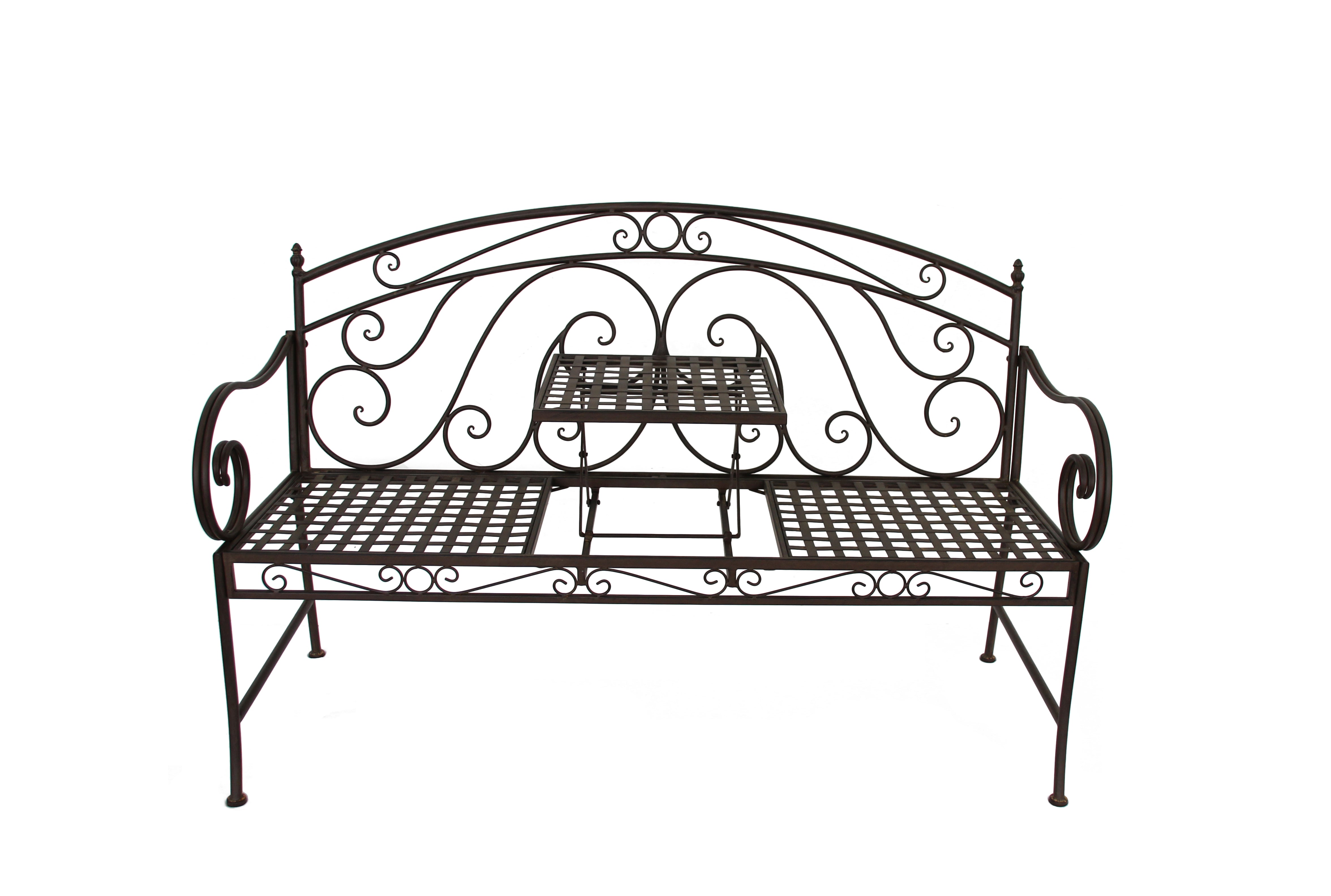 Gartenbank SAKET 2-Sitzer Klapptisch-Bank Garden Pleasure multifunktional robust modern Outdoor schwarz