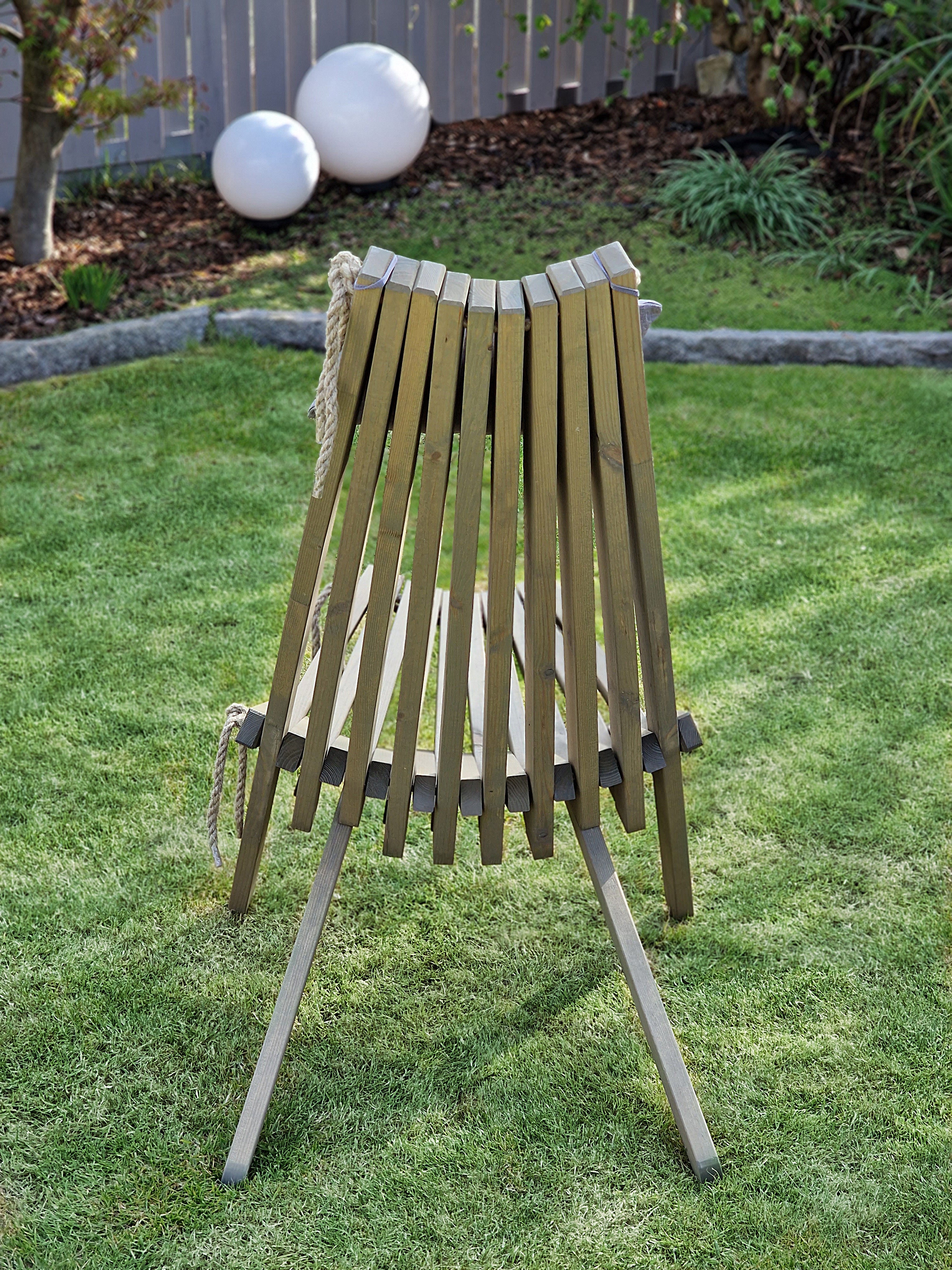 Relaxsessel FALUN Gartenstuhl Holzstuhl Liegestuhl skandinavisch mit Kissen Garden Pleasure