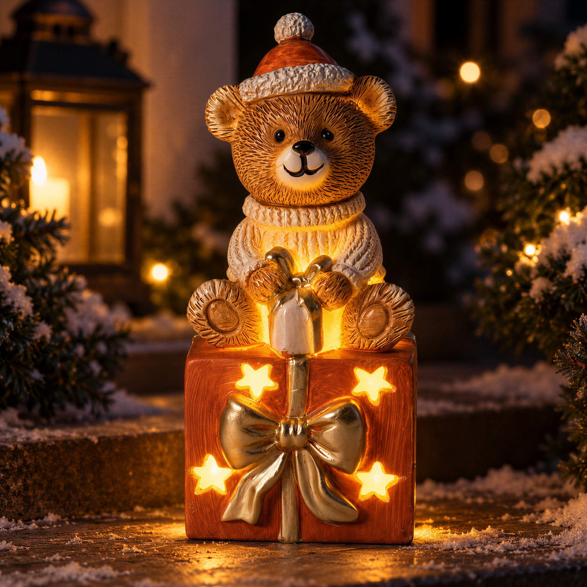 Bär Figur LED Weihnachtsdeko mit Batterie Weihnachtsbär Tischdeko Varianten