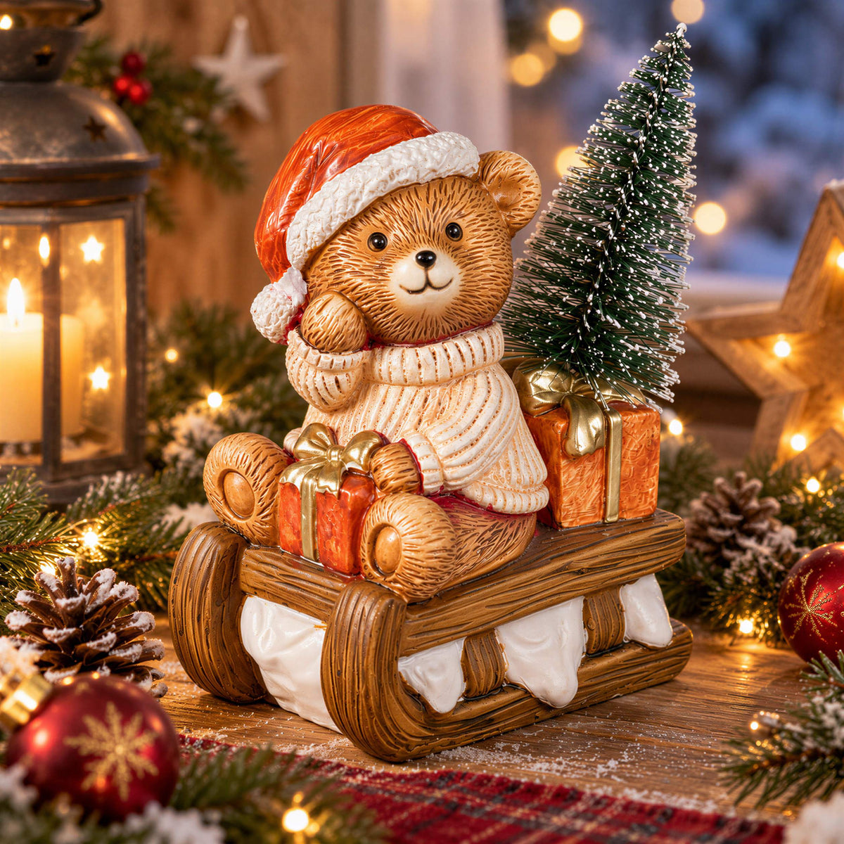 Bär Figur LED Weihnachtsdeko mit Batterie Weihnachtsbär Tischdeko Varianten