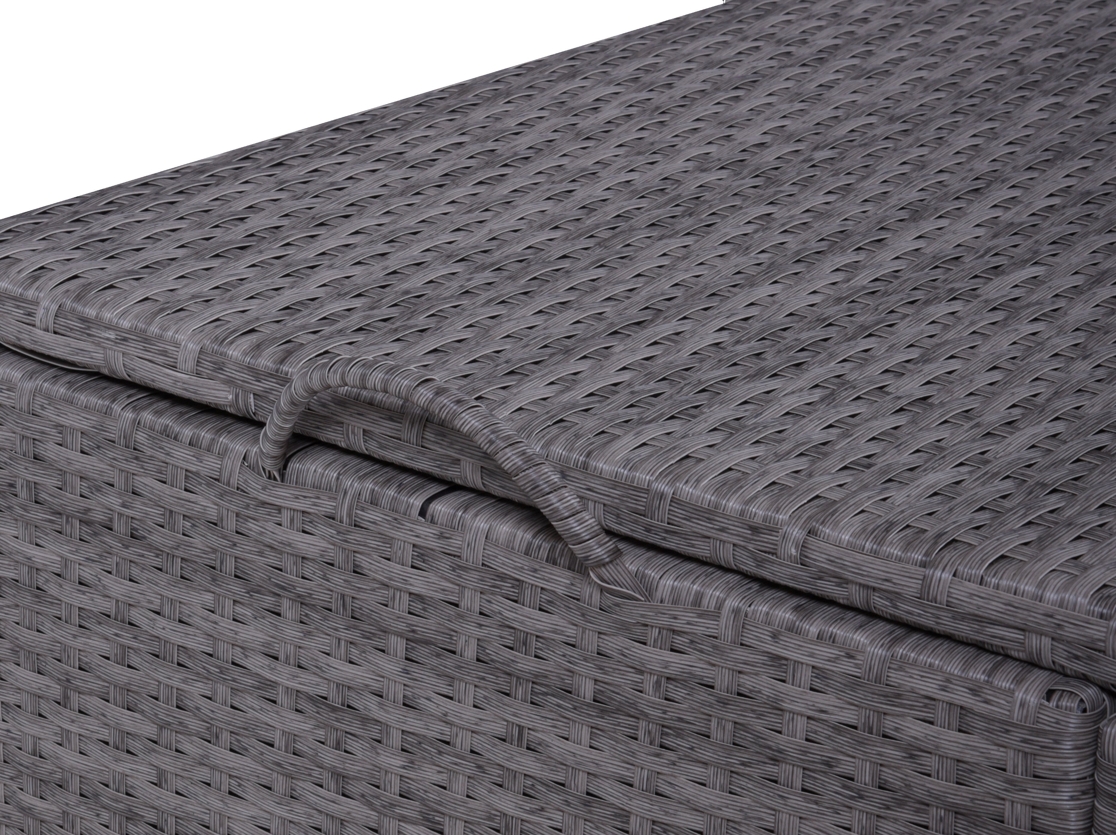 Auflagenbox PATRAS Kissenbox Gartenbox Gartentruhe Polyrattan hellgrau Garden Pleasure