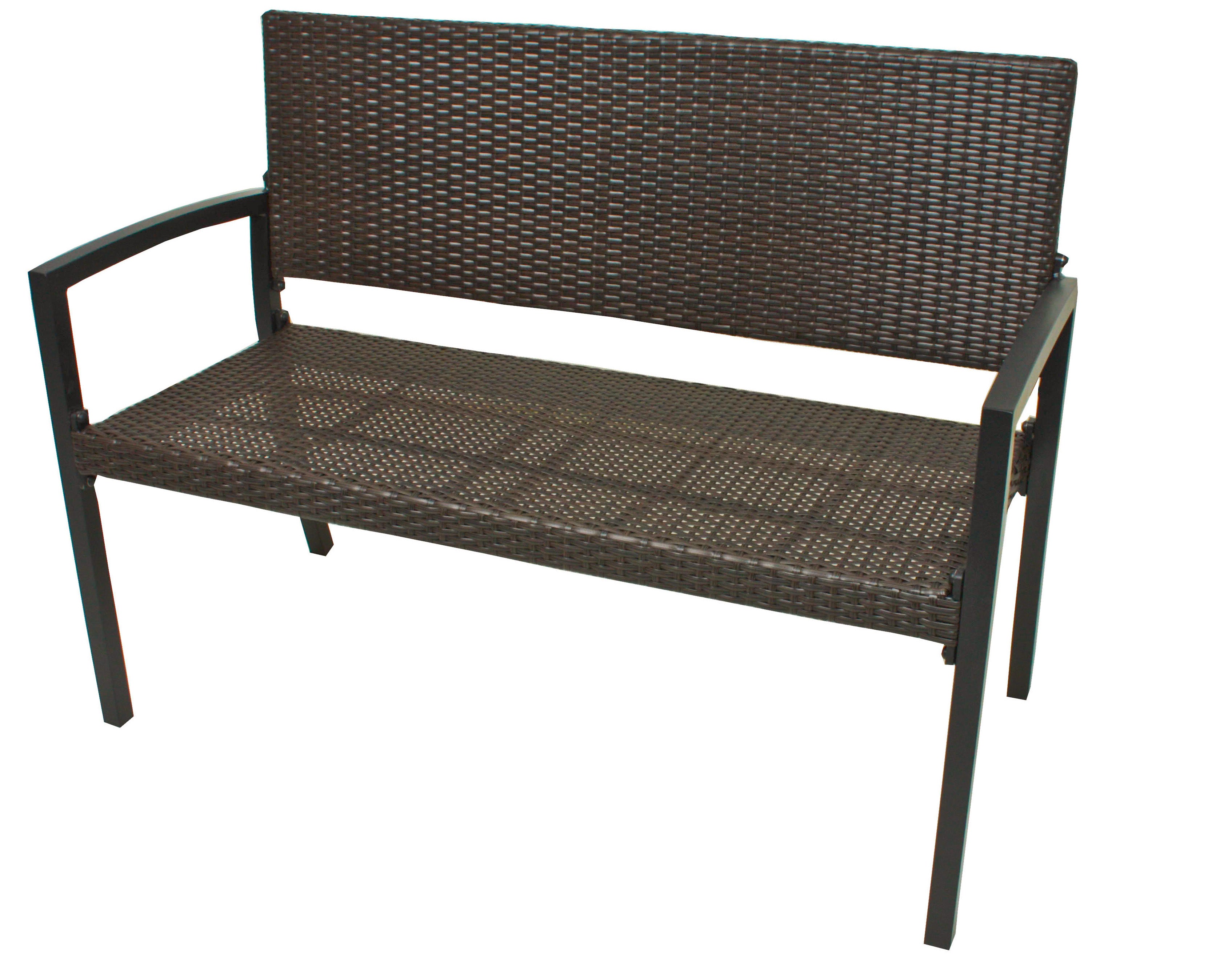 Parkbank SANREMO Gartenbank Sitzbank 2-Sitzer Aluminium Polyrattan coffee Garden Pleasure