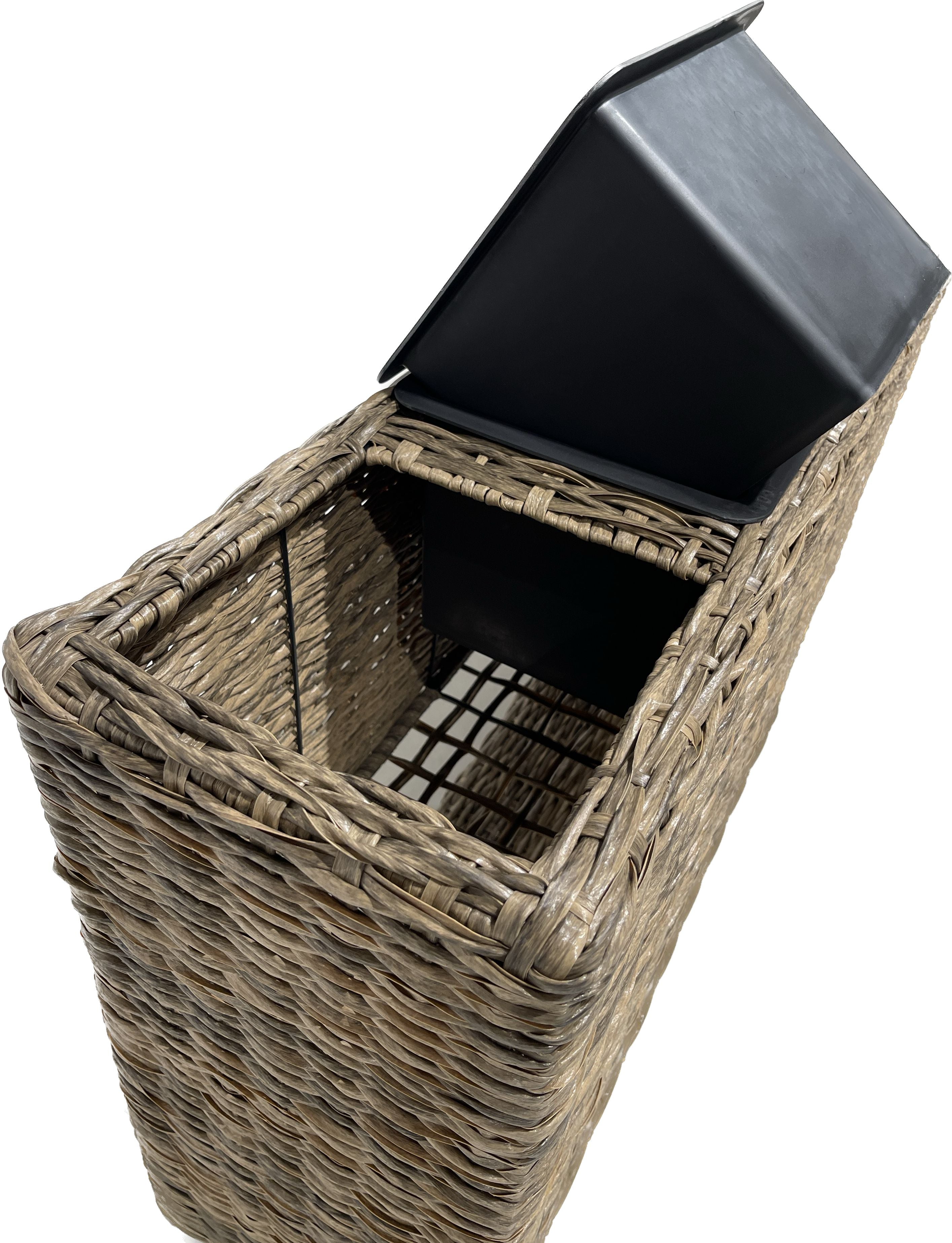 Blumenkasten MELISSA Pflanzkasten Hochbeet Polyrattan anisbraun mit 3 Einsätzen Garden Pleasure