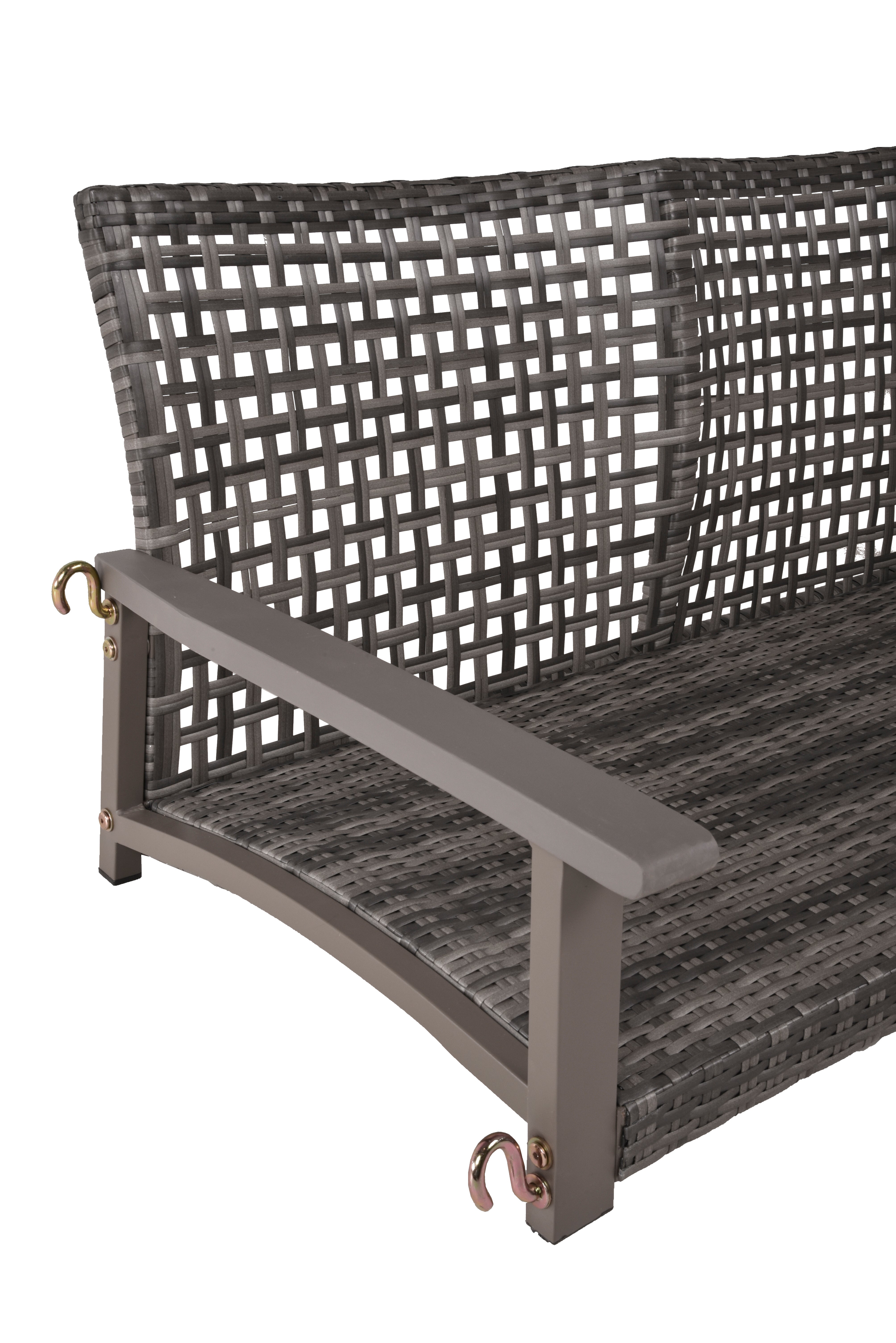 Hängebank CUNEO 2-Sitzer Hollywoodschaukel Hängesessel Polyrattan grau Garden Pleasure