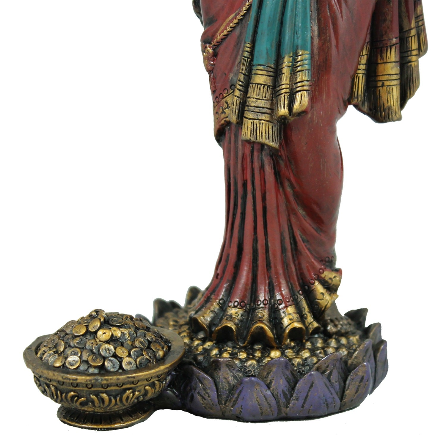 Lakshmi Figur in bronzierter Optik – Exquisite Dekofigur Göttin des Wohlstands und spirituellen Glücks