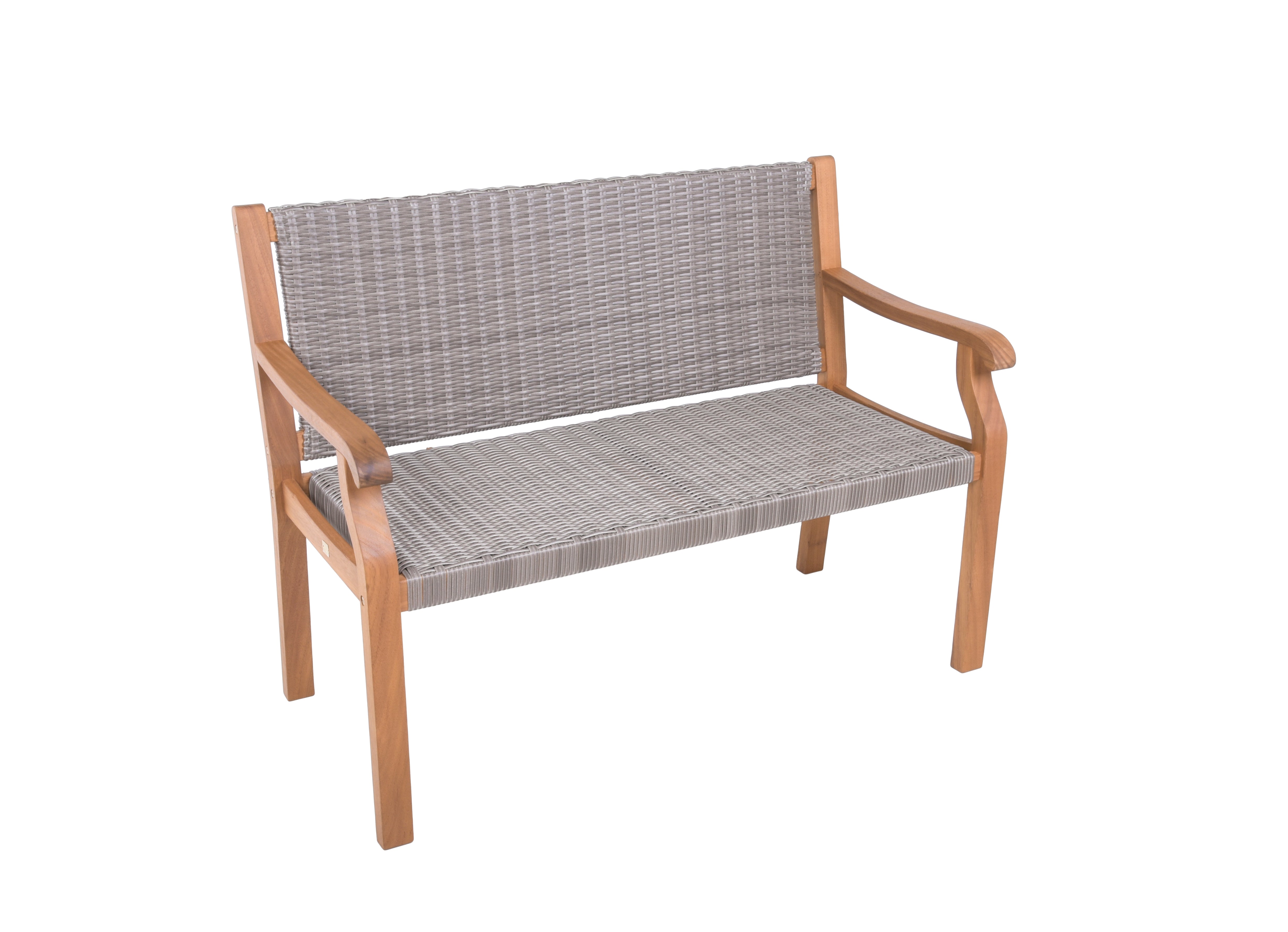 Bank ROSARIO Gartenbank Sitzbank Polyrattan Eukalyptus Garden Pleasure